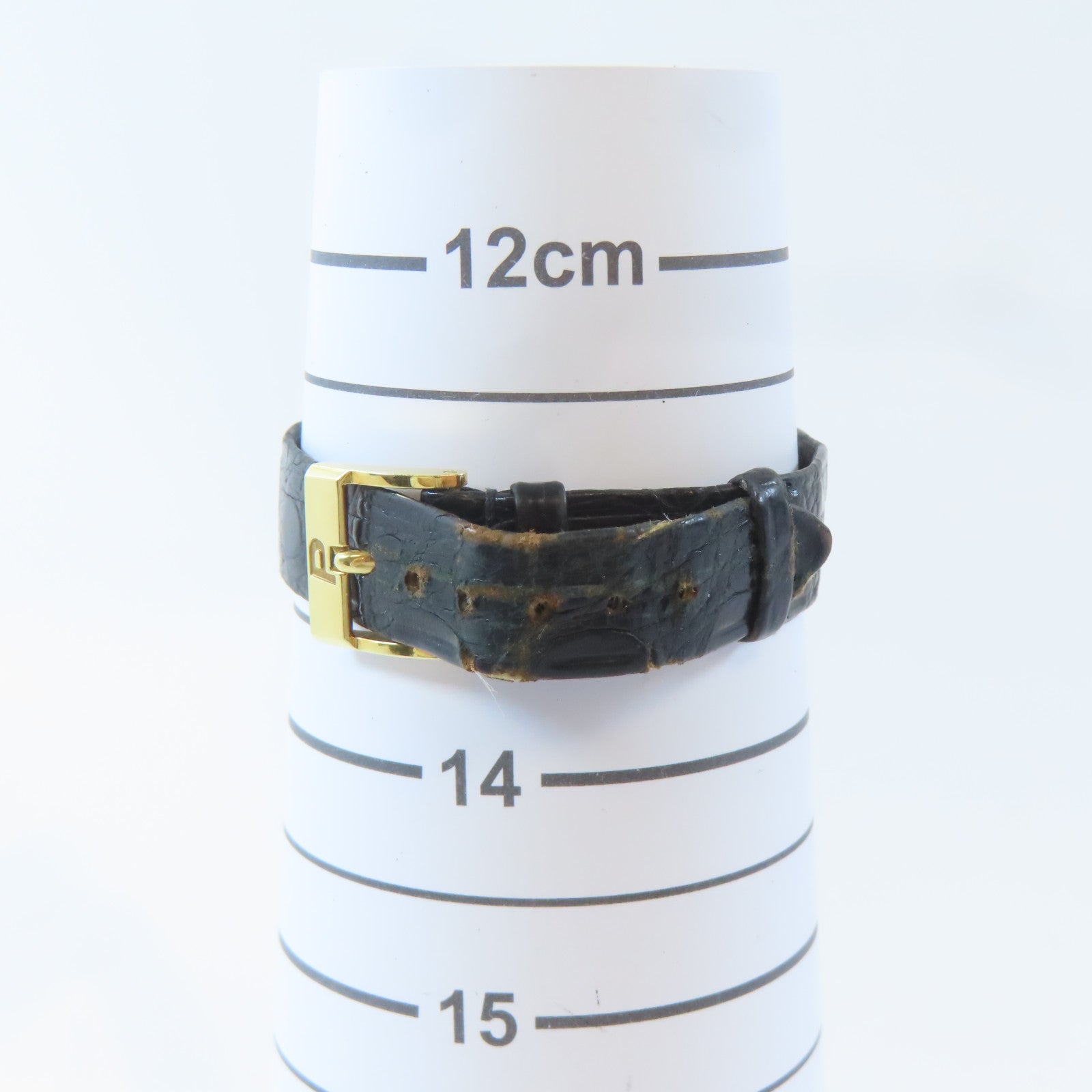 PIAGET Chequered 18K黃金/皮革帶手錶手動機芯金色