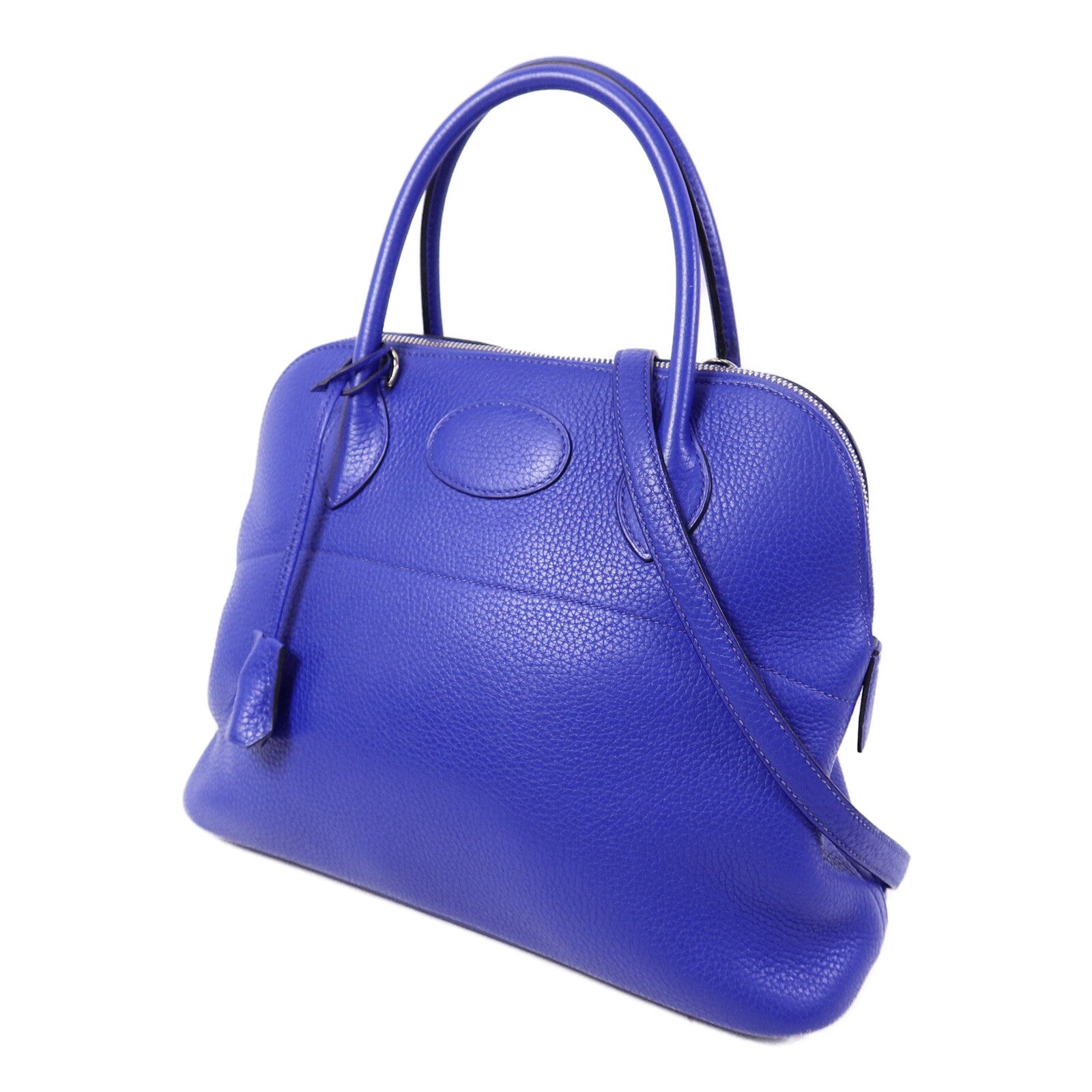 HERMES Togo皮革Bolide 31手挽肩背兩用袋Bleu Electrique