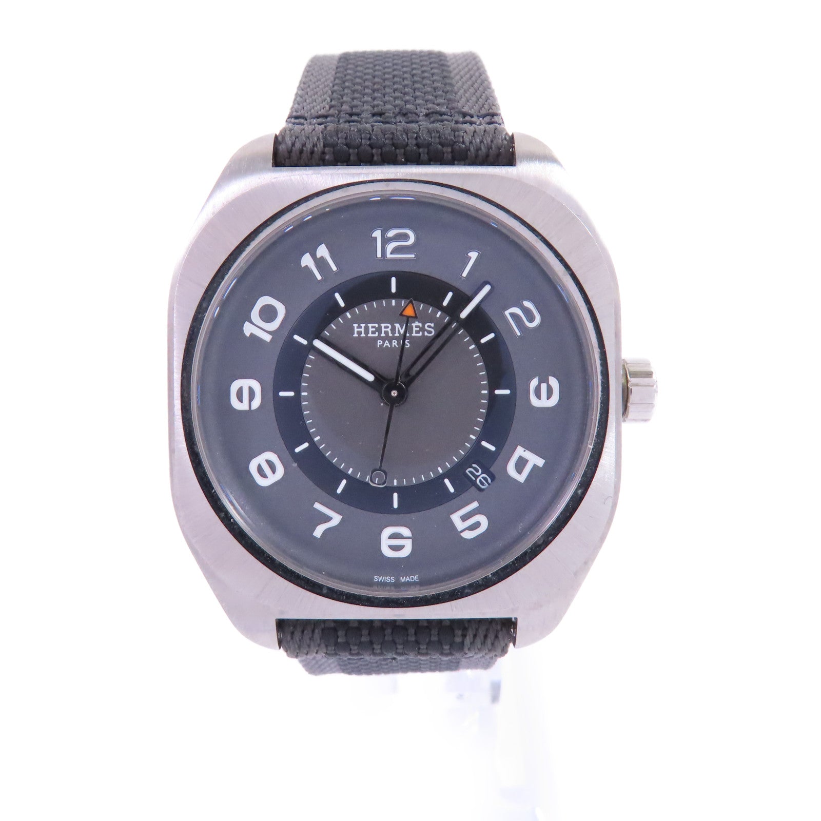 HERMES HO8 Watch鈦金屬/皮帶自動機芯手錶灰色