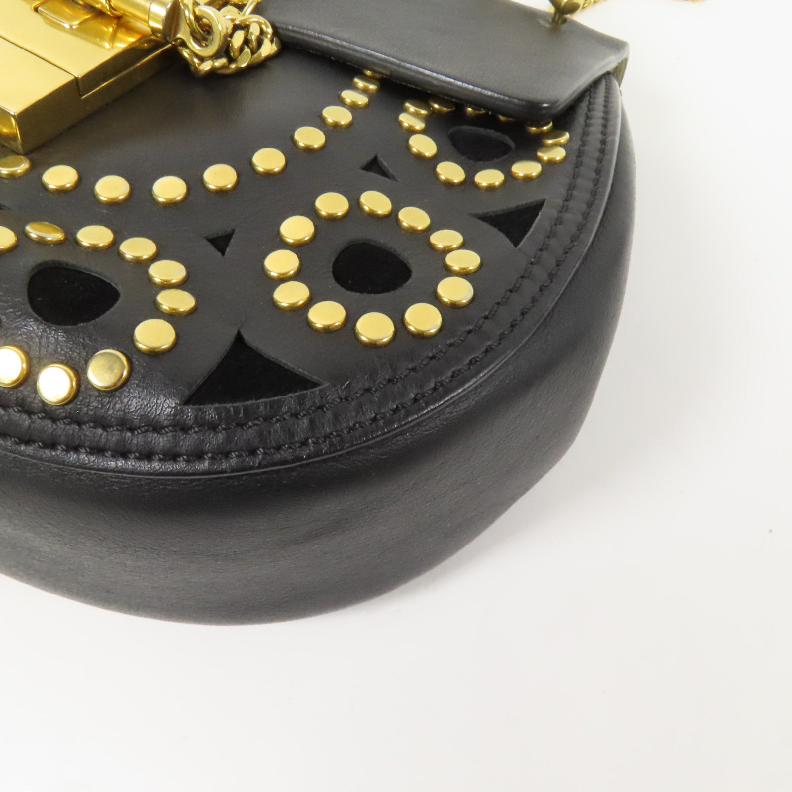 Chloe 牛皮皮革Drew金扣鏈帶肩背袋