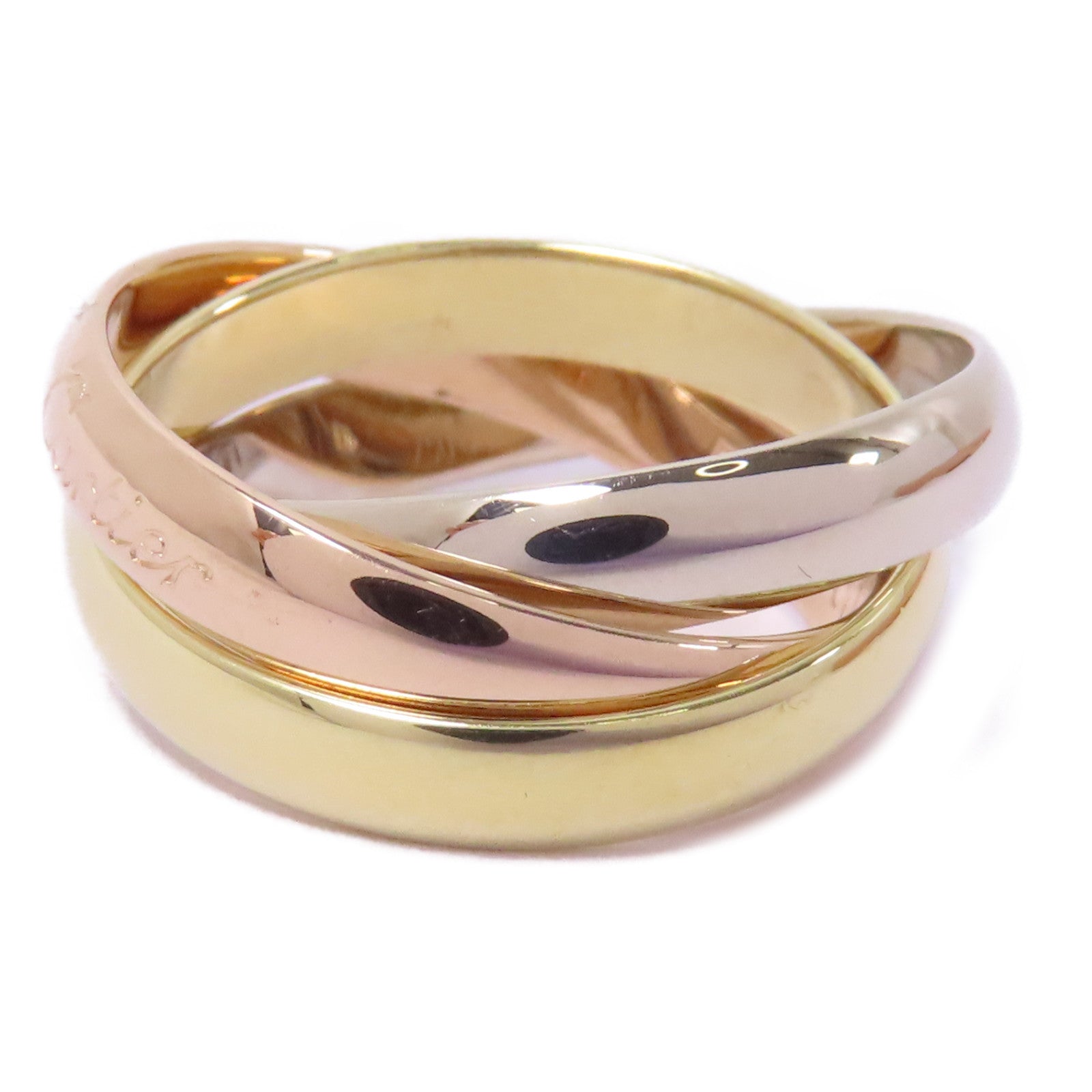 CARTIER 18K黃金/白金/玫瑰金Trinity Ring戒指Cartier#50/US#5.25