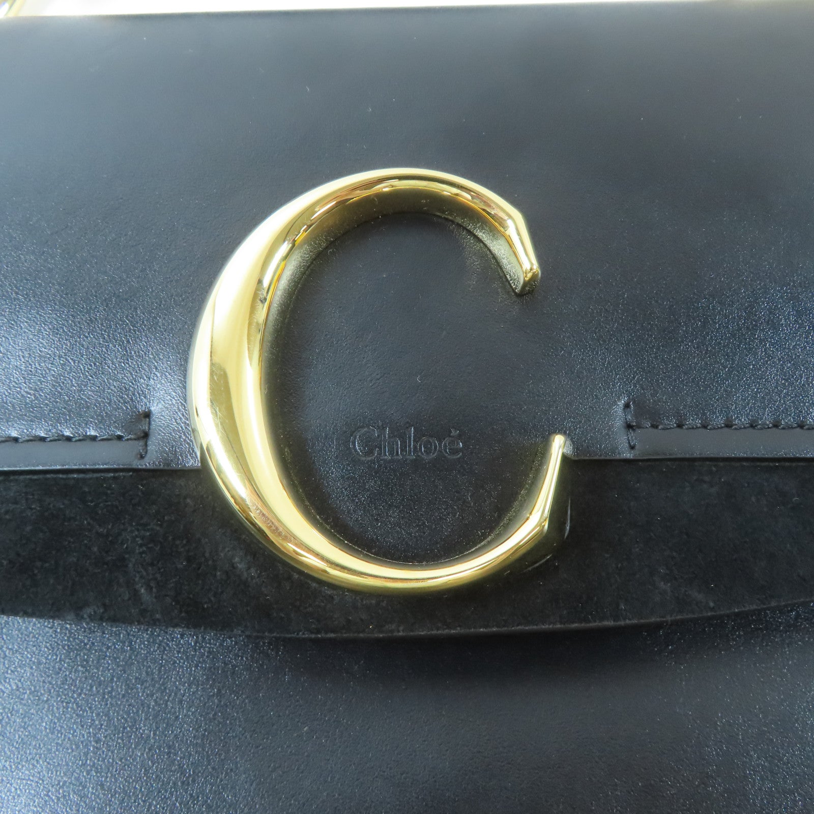 Chloe 【激減優惠】牛皮皮革2 Way Shoulder Bag金扣手挽肩背兩用袋黑色
