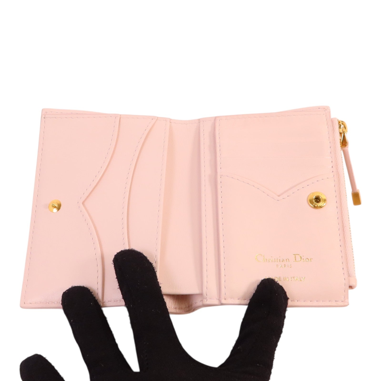Dior 牛皮皮革Wallet金扣錢包