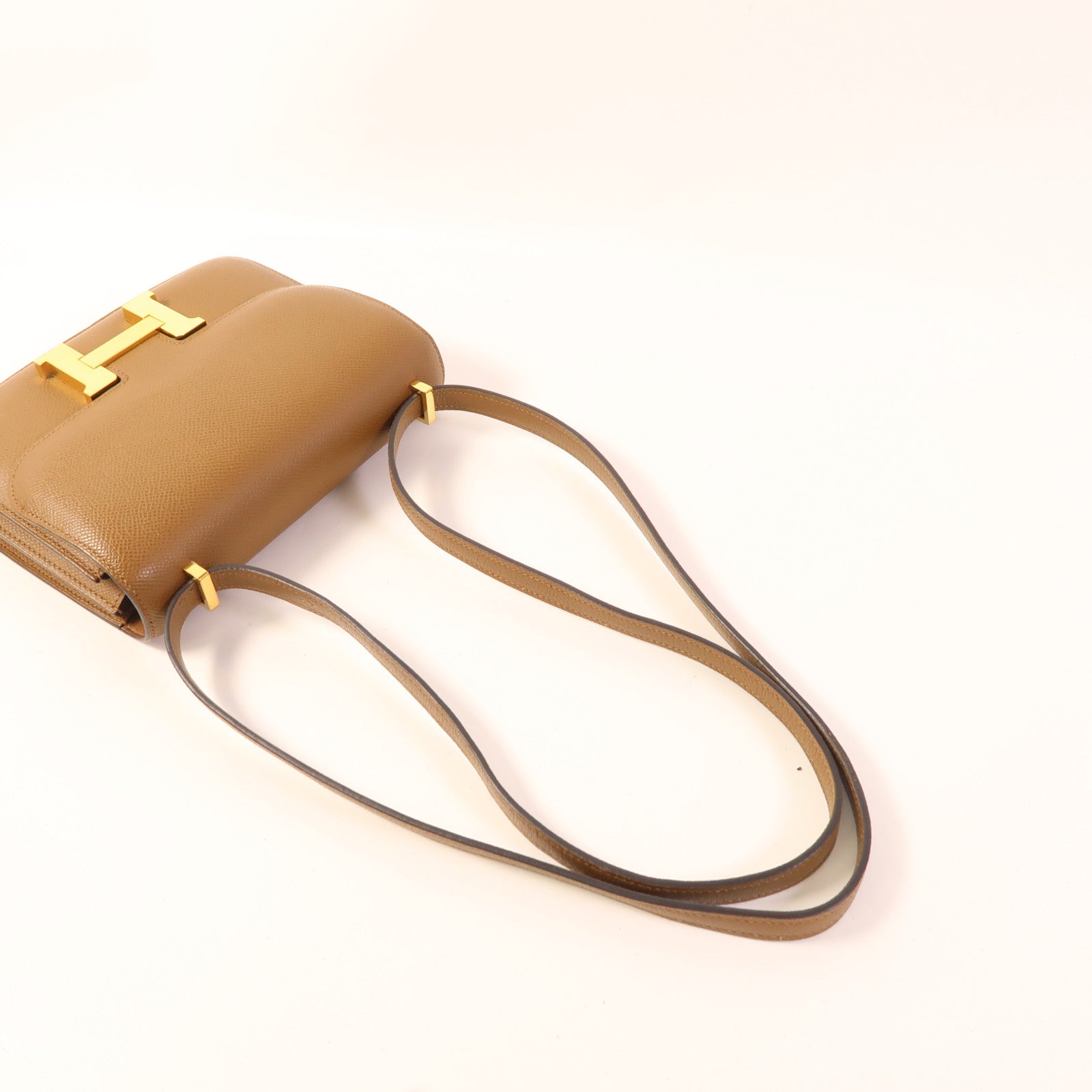 HERMES Epsom皮革Constance Mini金扣肩背袋3G Alezan