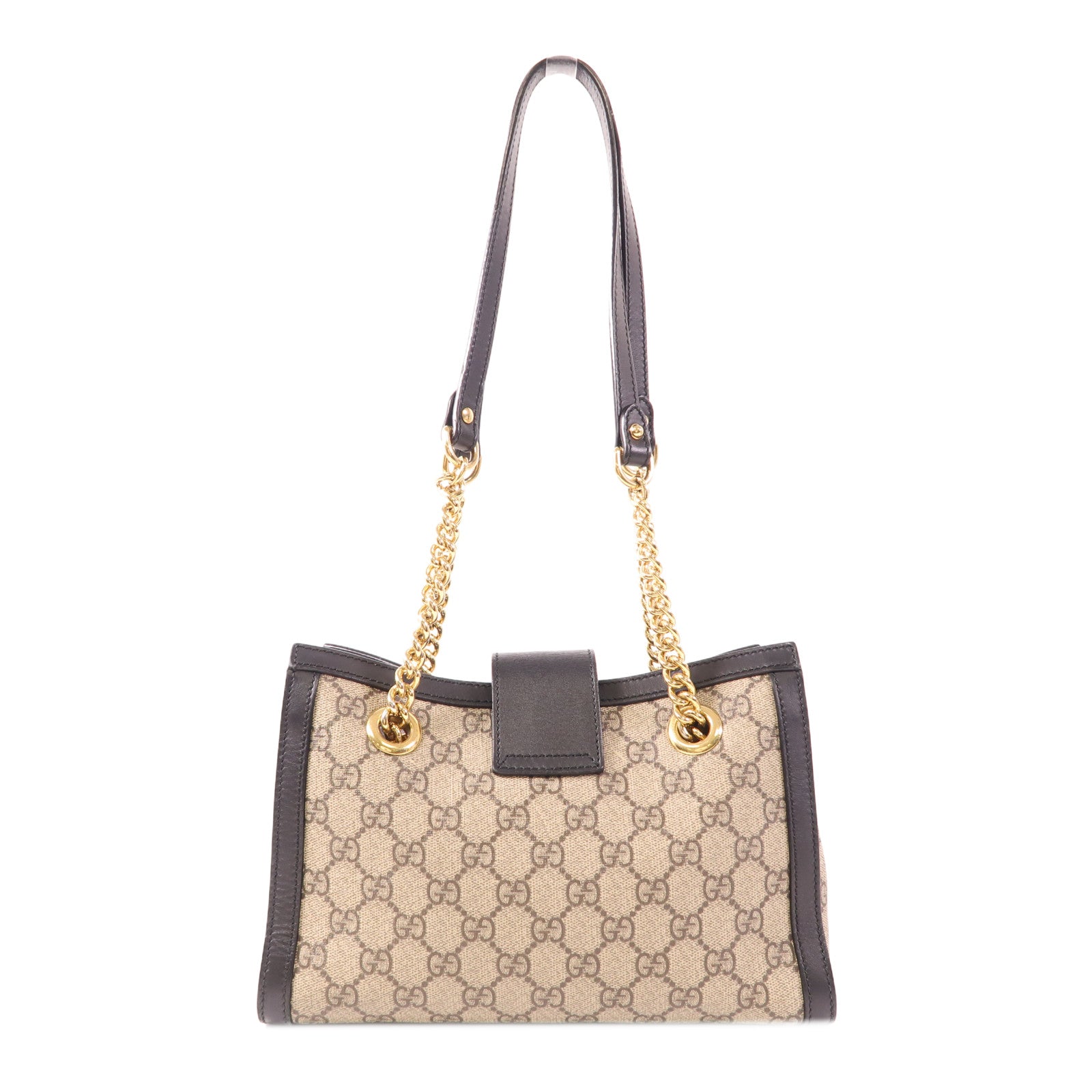 GUCCI 塗層帆布/皮革Padlock金扣肩背袋
