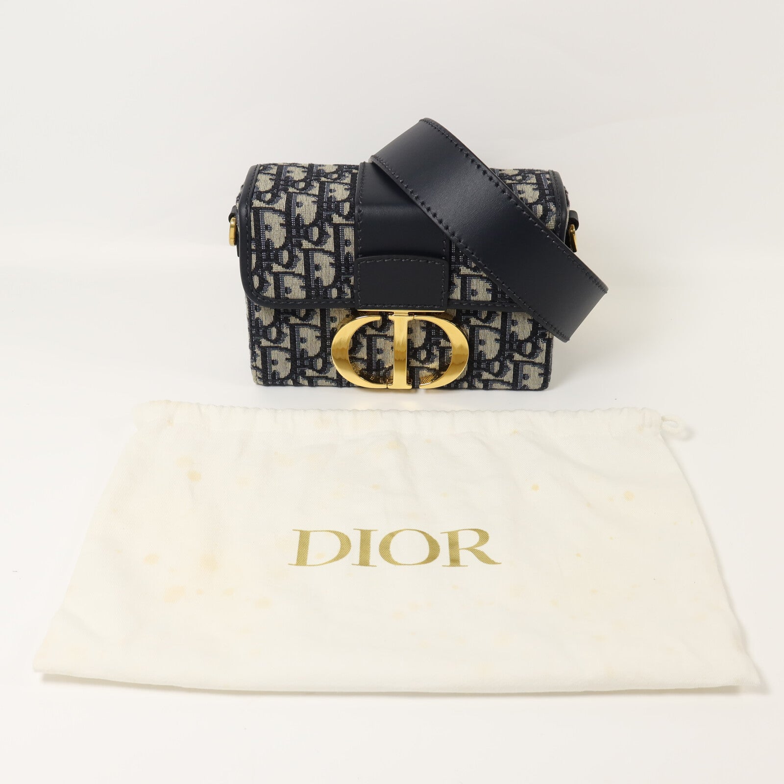 Dior 【激減優惠】帆布Montaigne 30 Mini金扣肩背袋