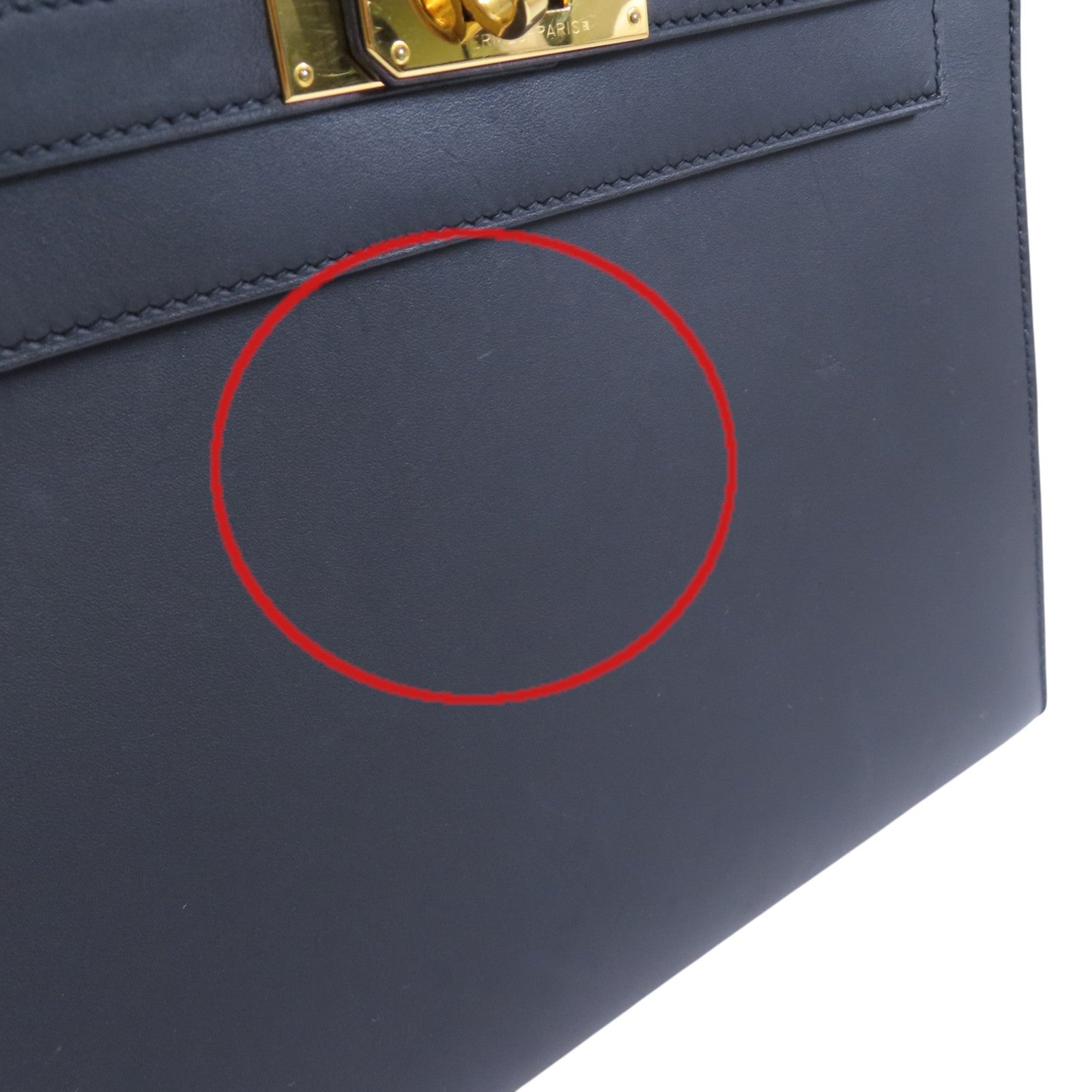 HERMES Sombrero皮革Kelly 28 2Way Hand Bag金扣手挽肩背兩用袋