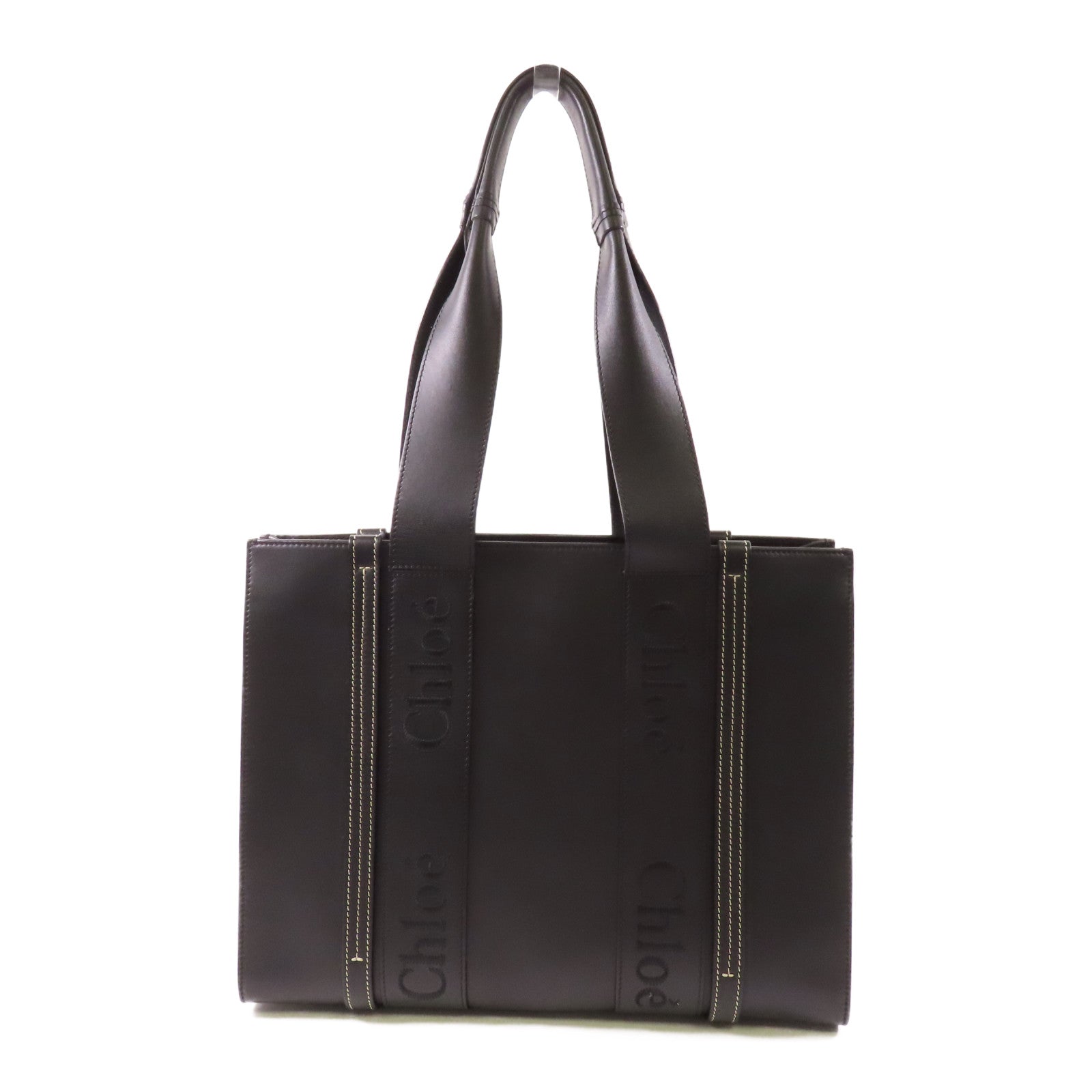 Chloe 牛皮皮革Medium Woody Tote肩背袋/手挽袋