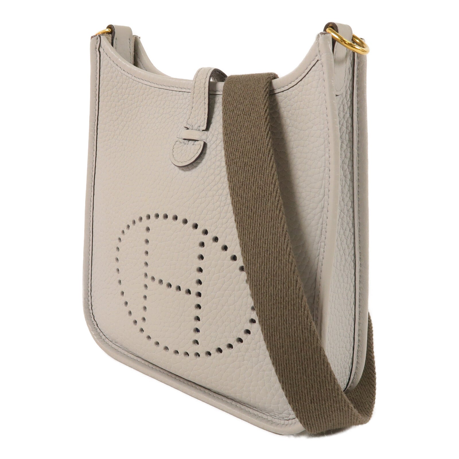 HERMES Clemence皮革Evelyne TPM肩背袋Gris Pantin