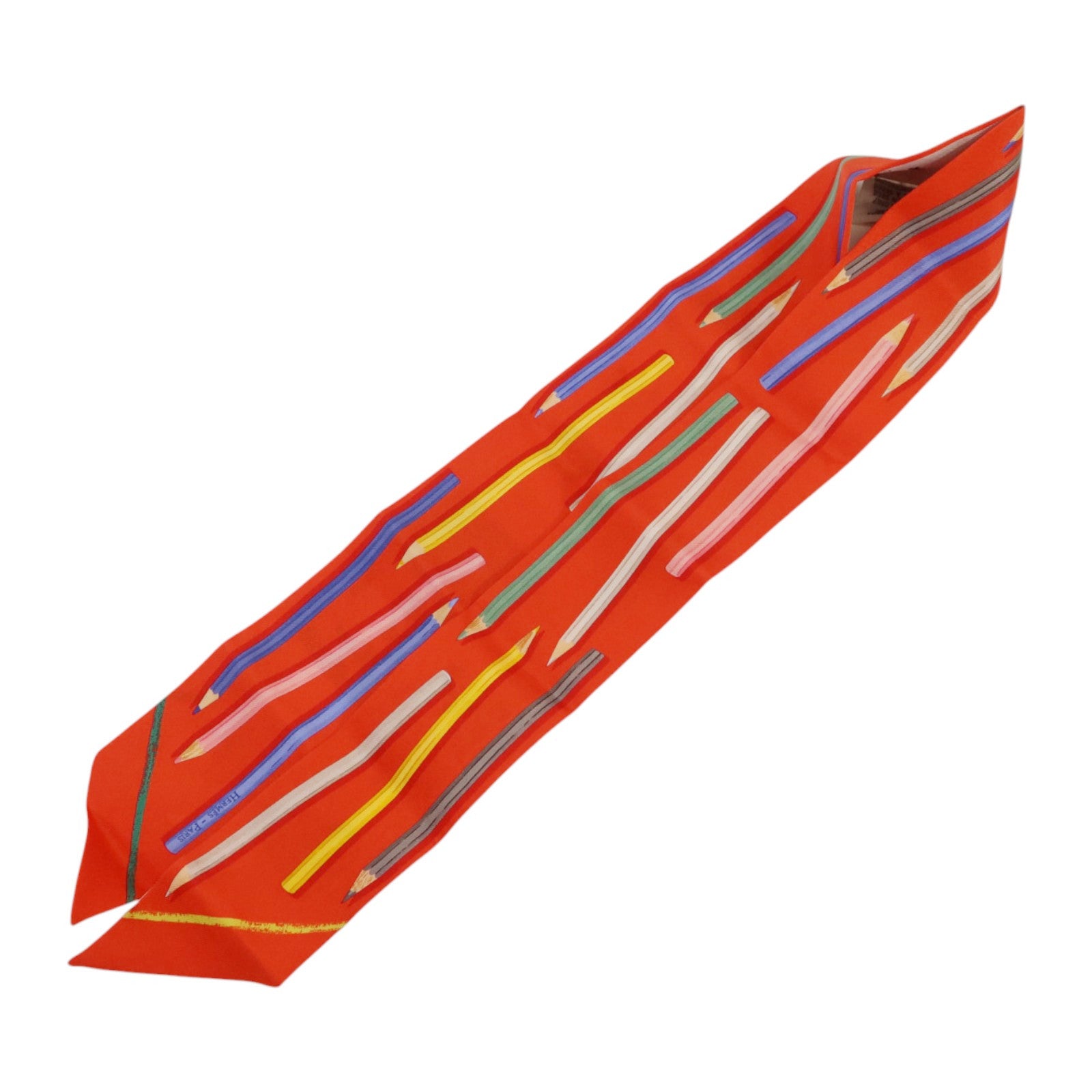 HERMES 絲質A Vos Crayons et Carre Libre Twilly絲巾