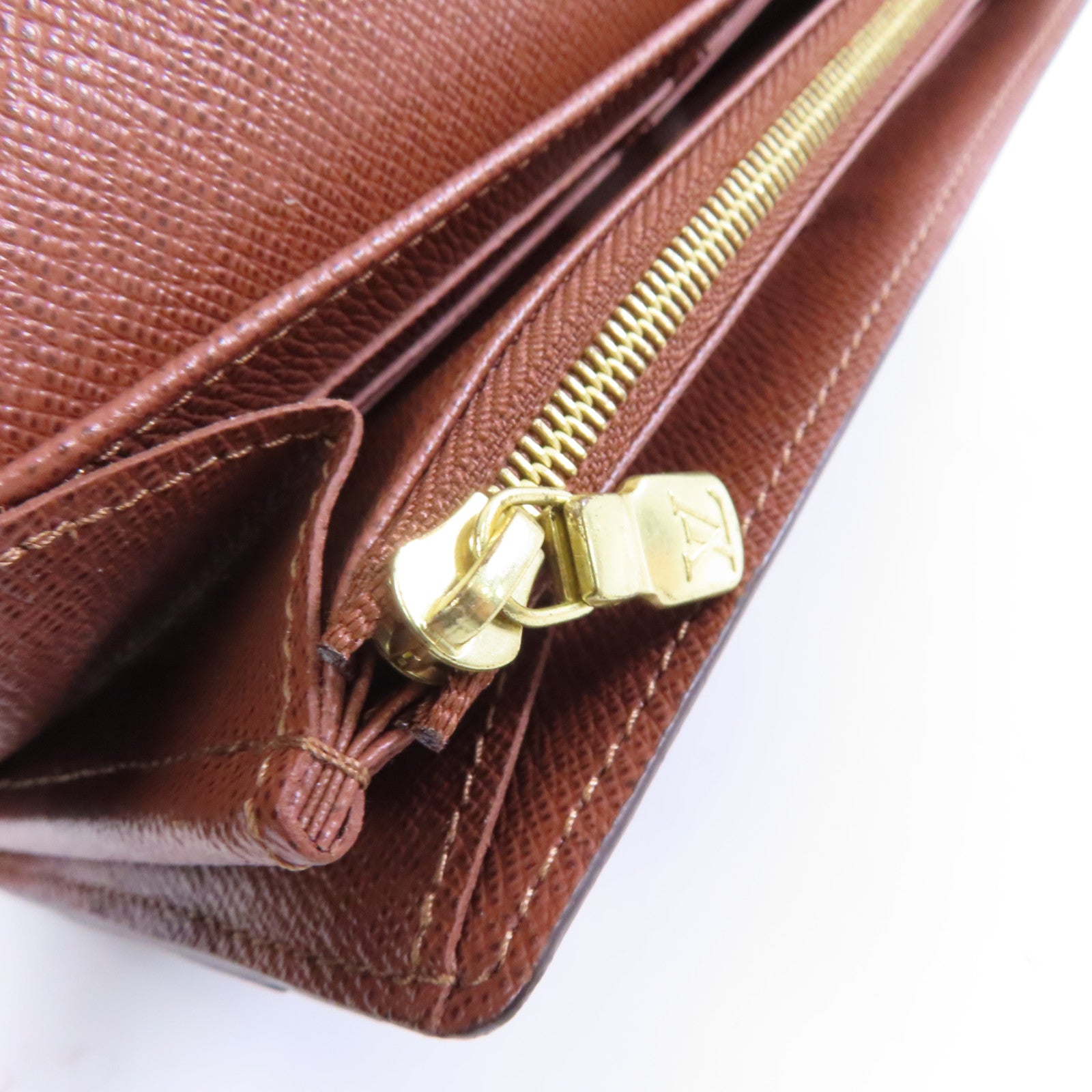 LOUIS VUITTON Monogram Sarah金扣長錢包棕色