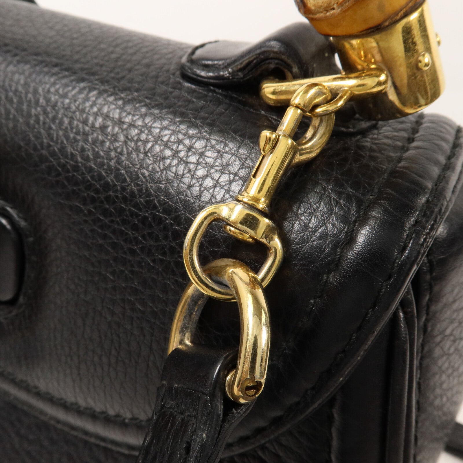 GUCCI 牛皮皮革New Bamboo Top Handle手挽肩背兩用袋