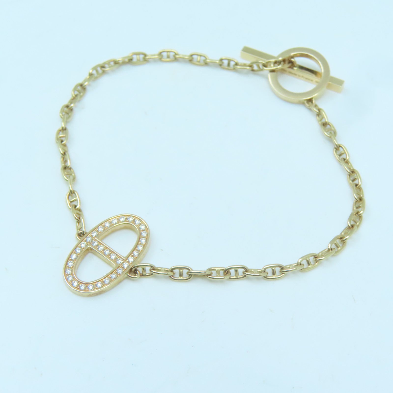 HERMES 18K Rose Gold Farandole Bracelet0.16ct Diamond Bracelet Gold