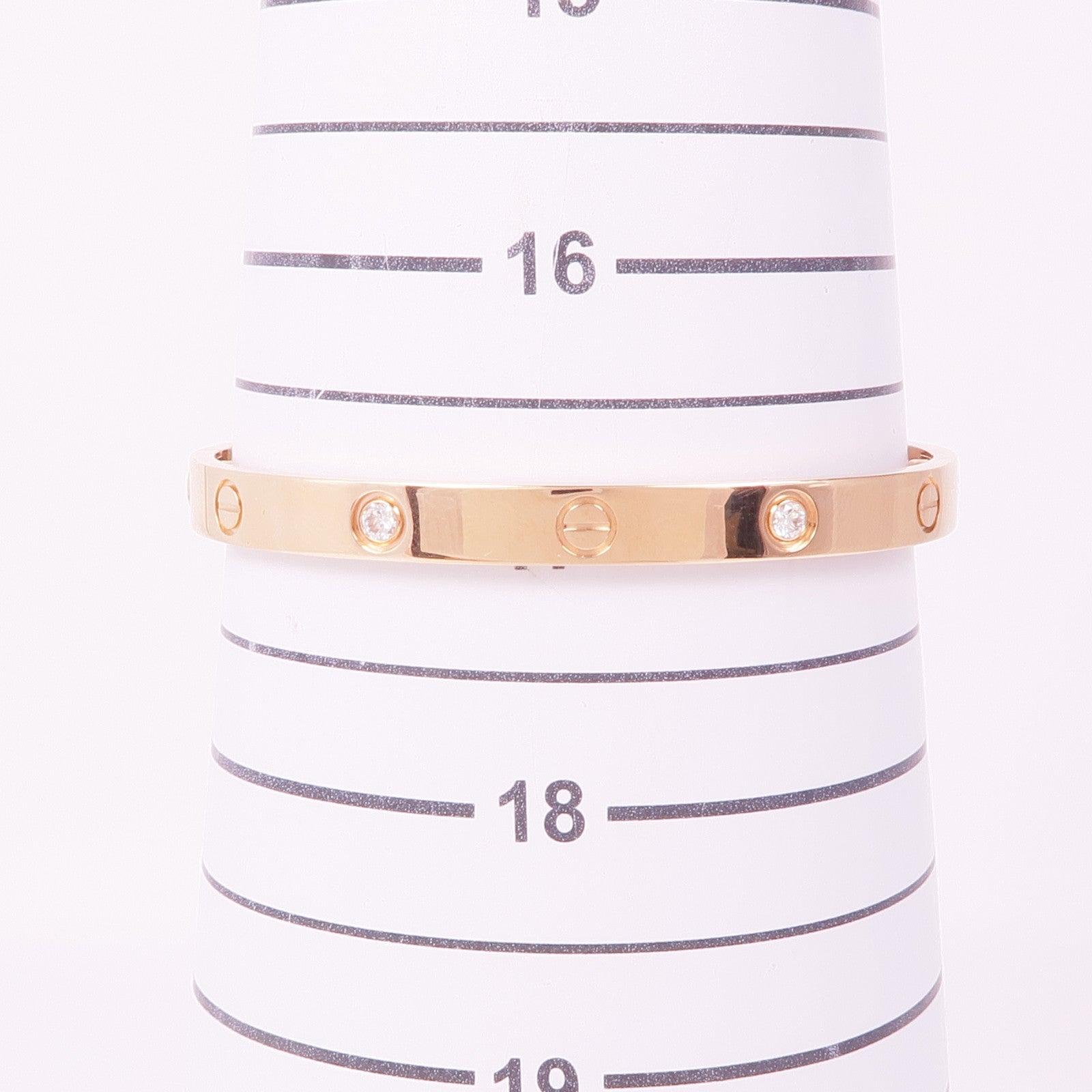 CARTIER 18K玫瑰金Love Bracelet 4 Diamonds鑽石手鐲Cartier#18