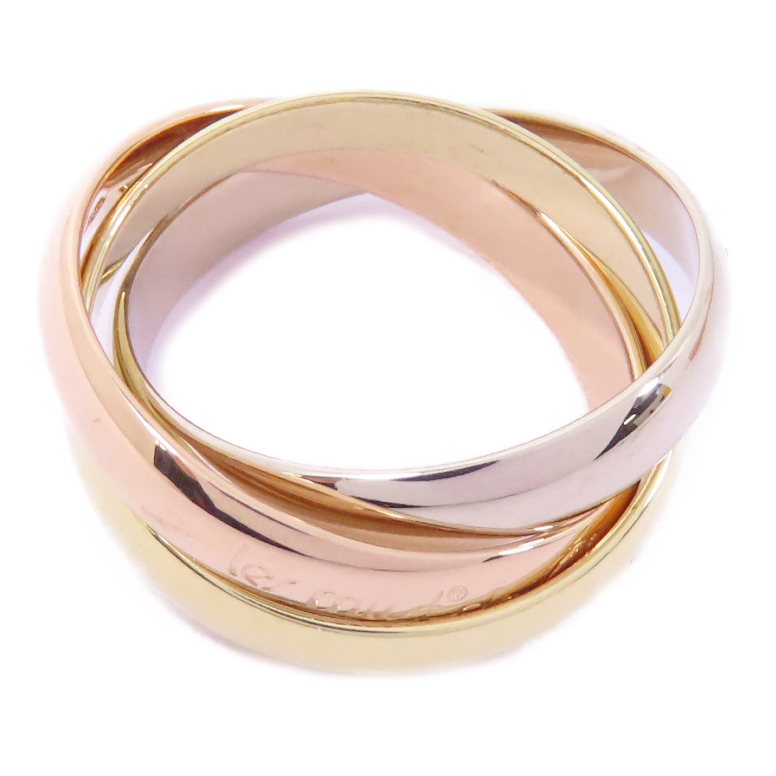CARTIER 18K黃金/白金/玫瑰金Trinity Ring戒指Cartier#50/US#5.25