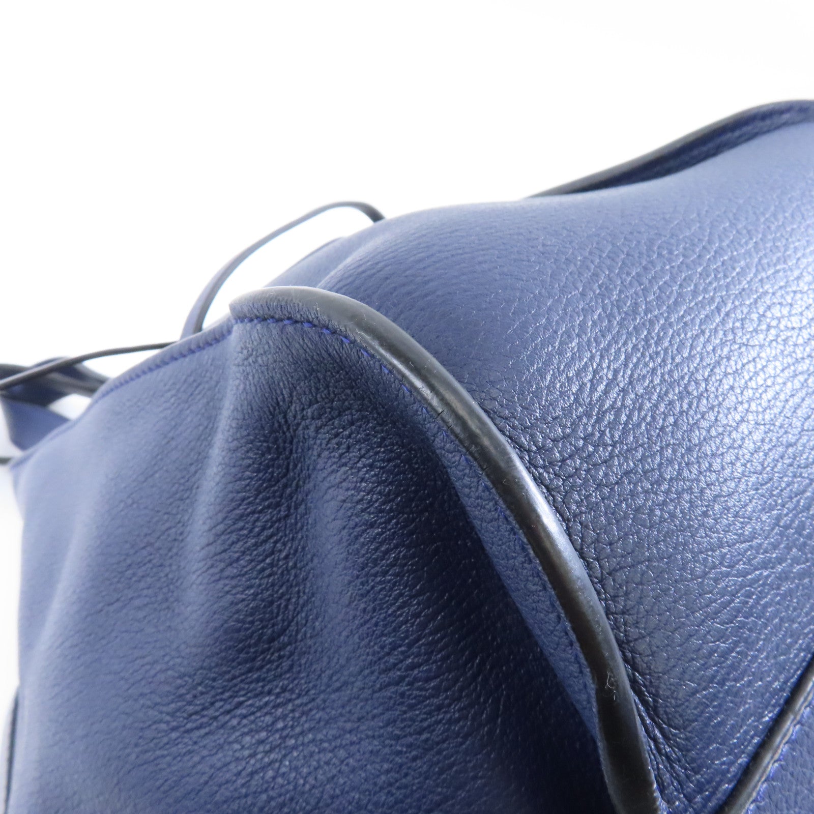 LOEWE 牛皮皮革Hammock銀扣手挽肩背兩用袋藍色