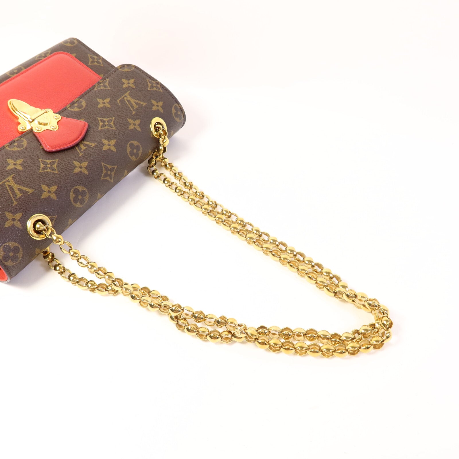 LOUIS VUITTON Monogram Victoire金扣鏈帶肩背袋