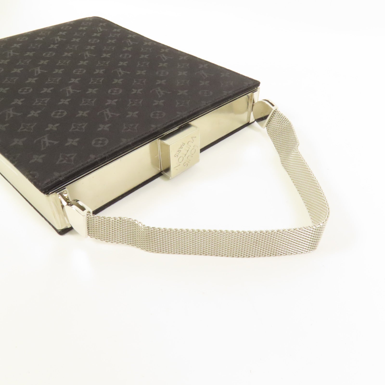 LOUIS VUITTON 【激減優惠】Monogram Satin Ange GM銀扣手挽袋