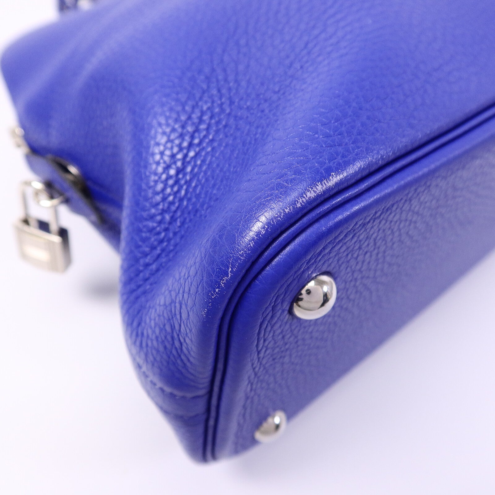 HERMES Togo皮革Bolide 31手挽肩背兩用袋Bleu Electrique