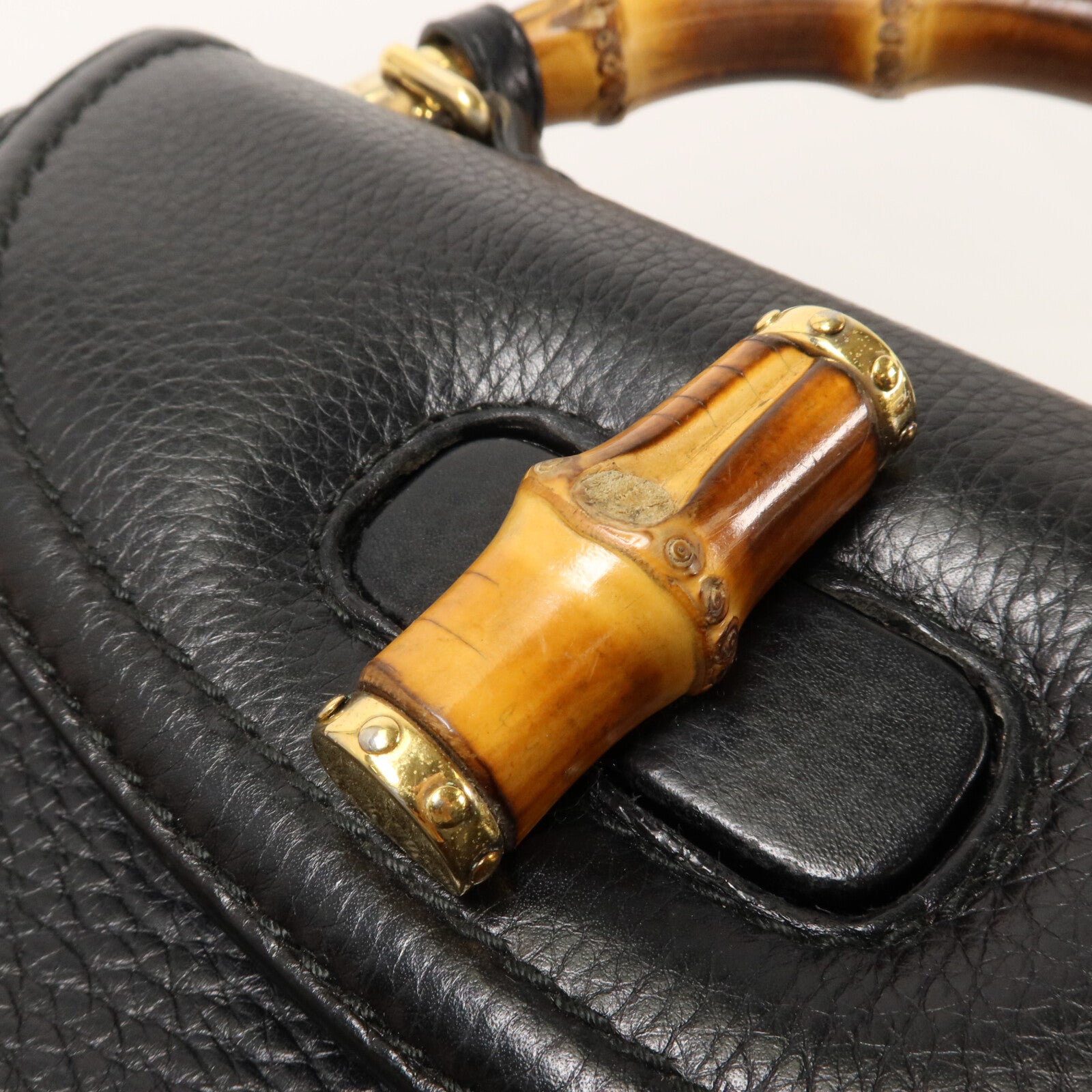 GUCCI 牛皮皮革New Bamboo Top Handle手挽肩背兩用袋