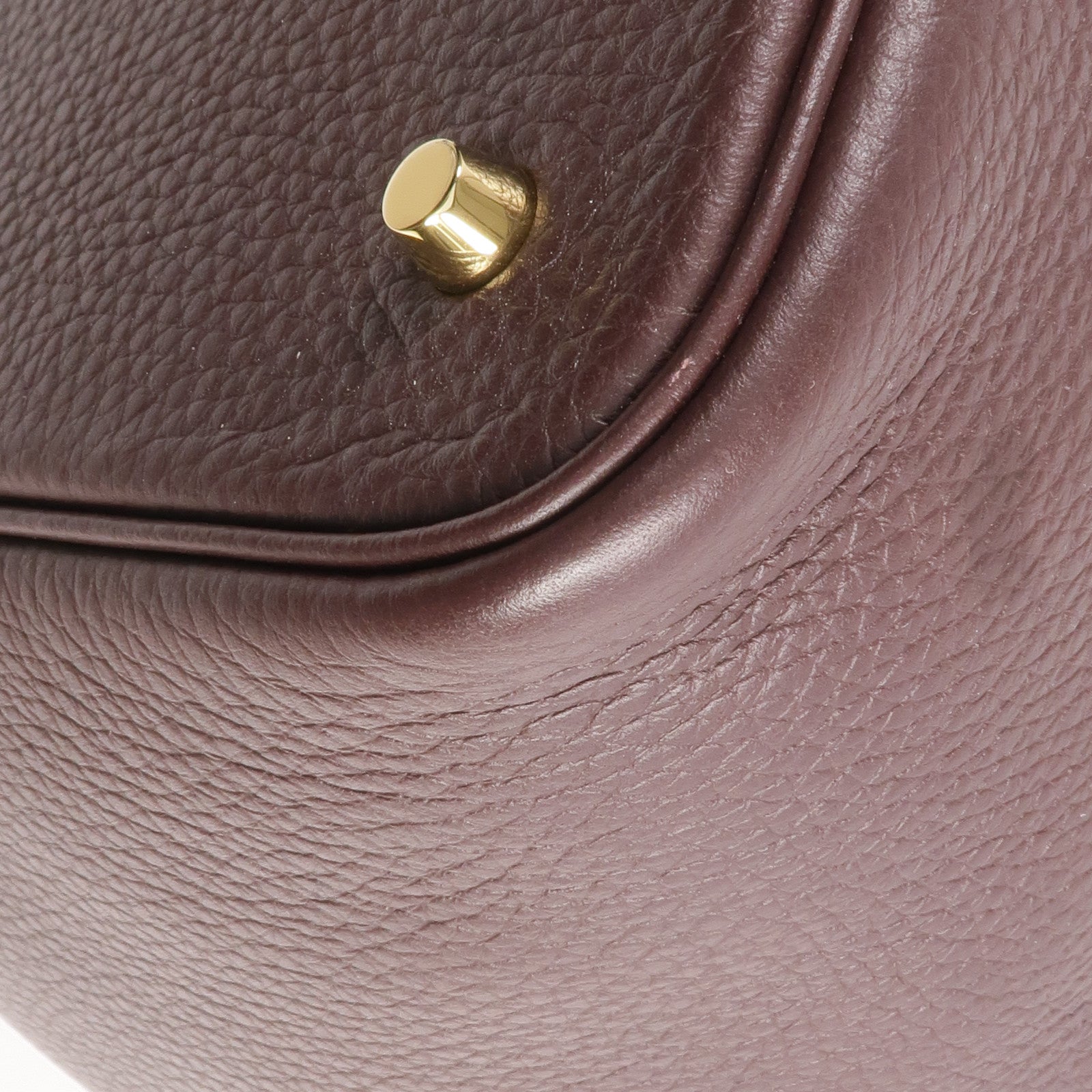 HERMES Clemence皮革Picotin MM金扣手挽袋Rouge Sellier