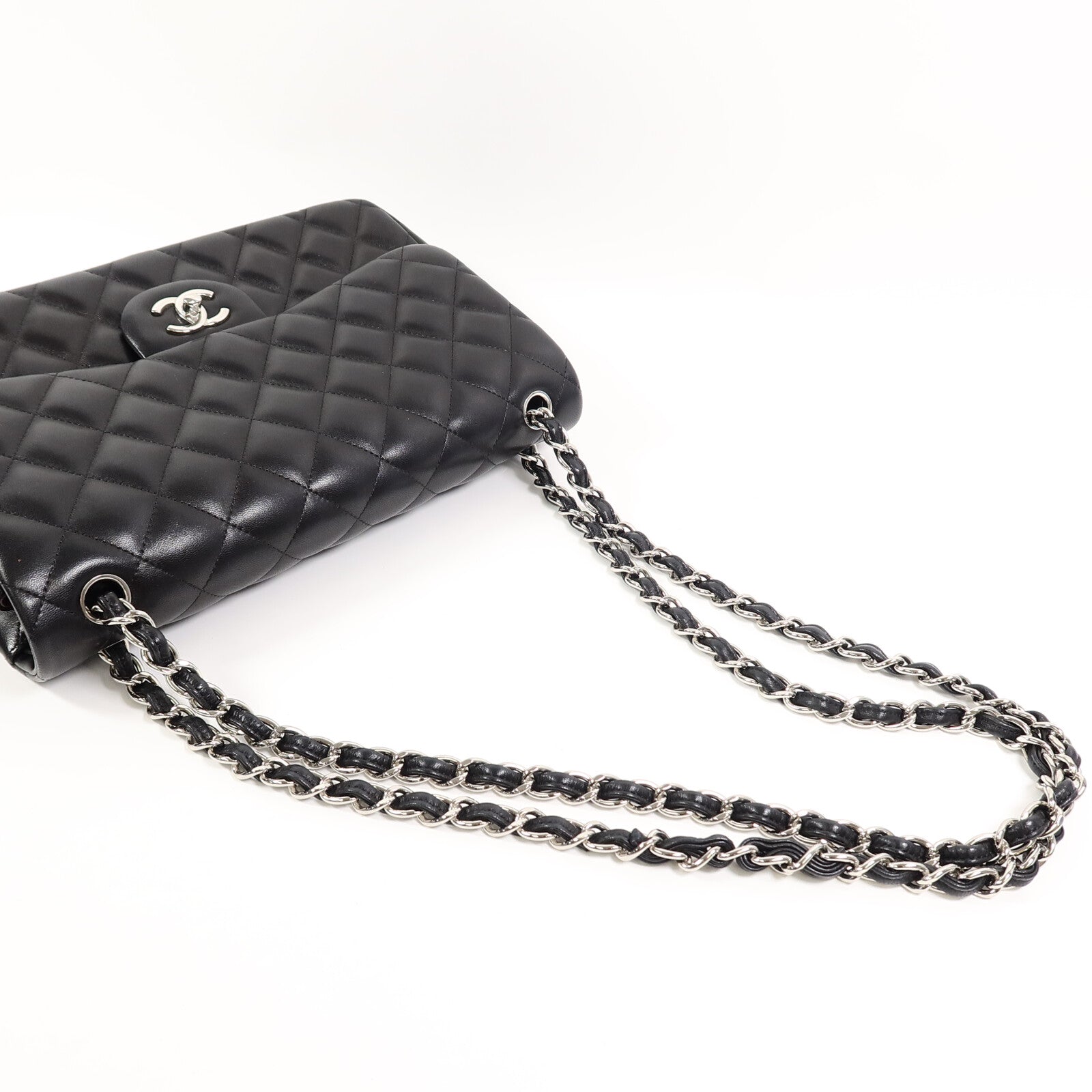 CHANEL 羊皮皮革Large Classic鏈帶肩背袋