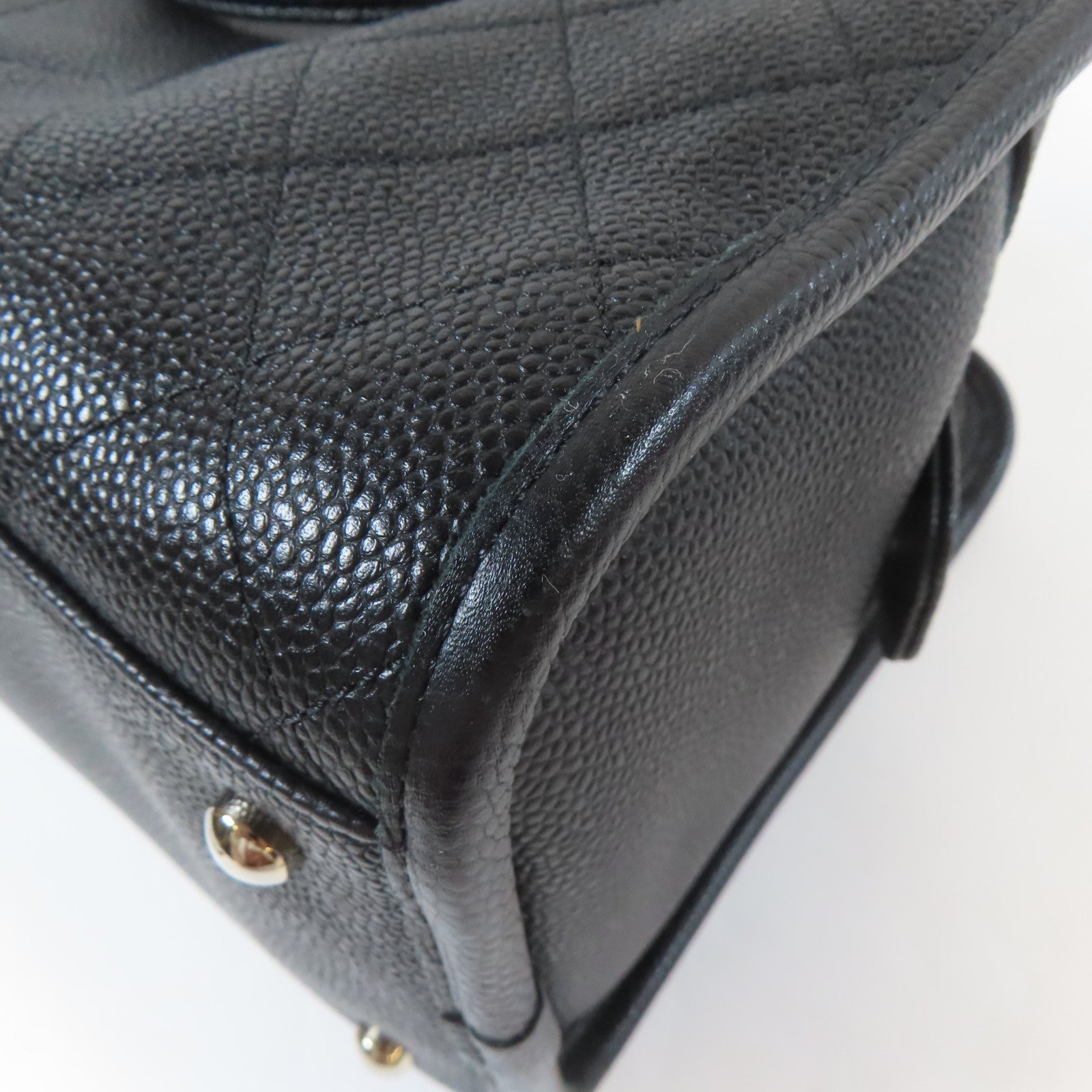CHANEL 菱格Caviar皮革2 Way Chain Shoulder Bag銀扣手挽肩背兩用袋黑色