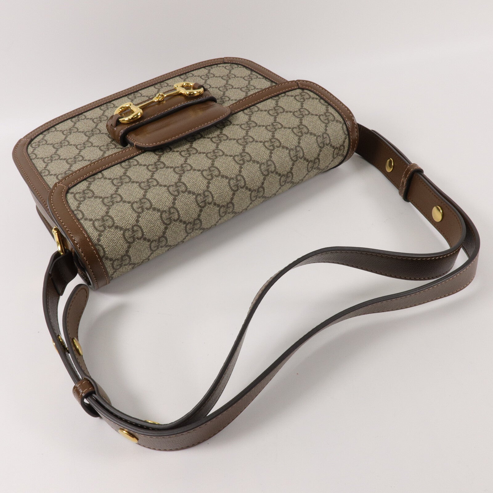 GUCCI 塗層帆布Horsebit 1955肩背袋