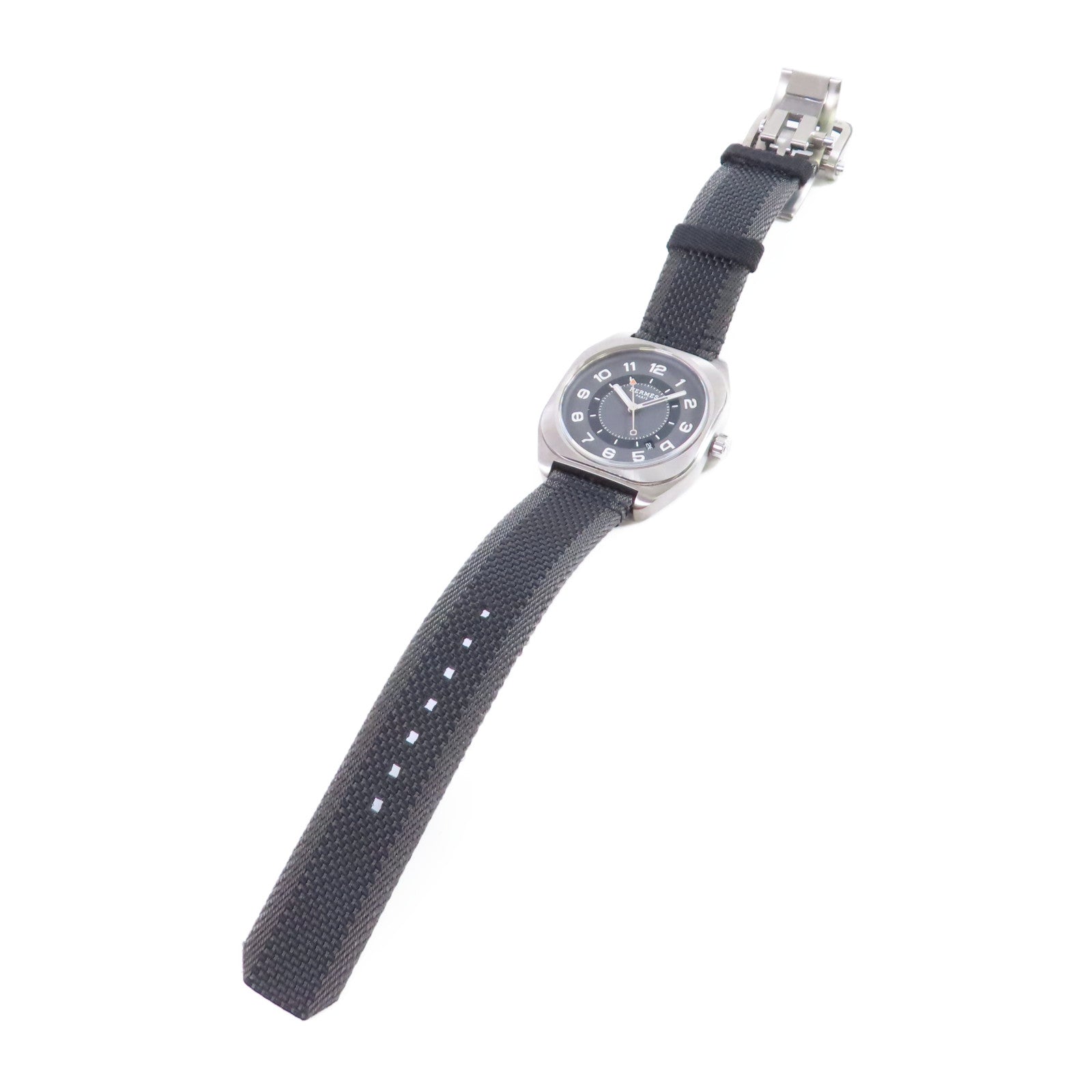 HERMES HO8 Watch鈦金屬/皮帶自動機芯手錶灰色