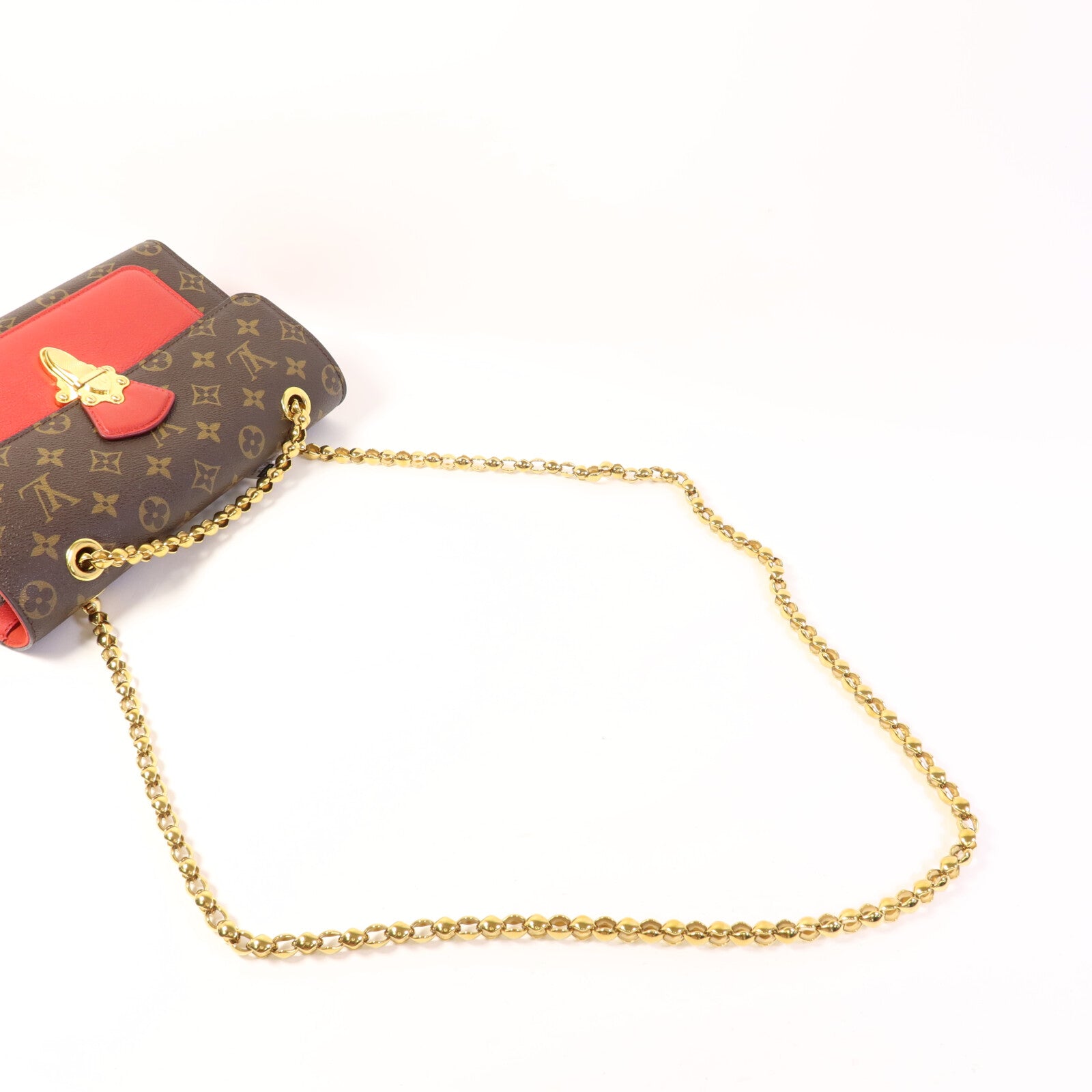 LOUIS VUITTON Monogram Victoire金扣鏈帶肩背袋