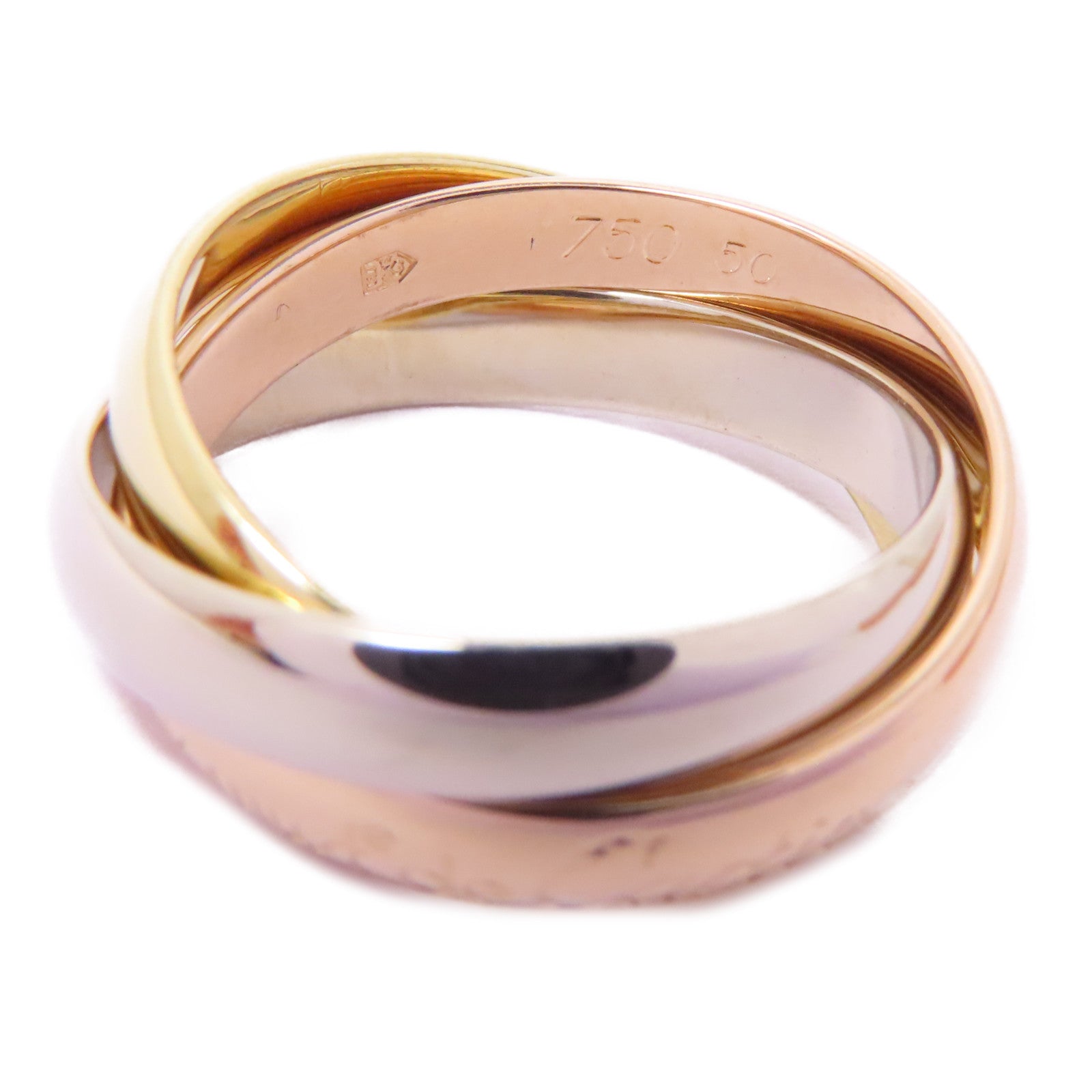 CARTIER 18K黃金/白金/玫瑰金Trinity Ring戒指Cartier#50/US#5.25