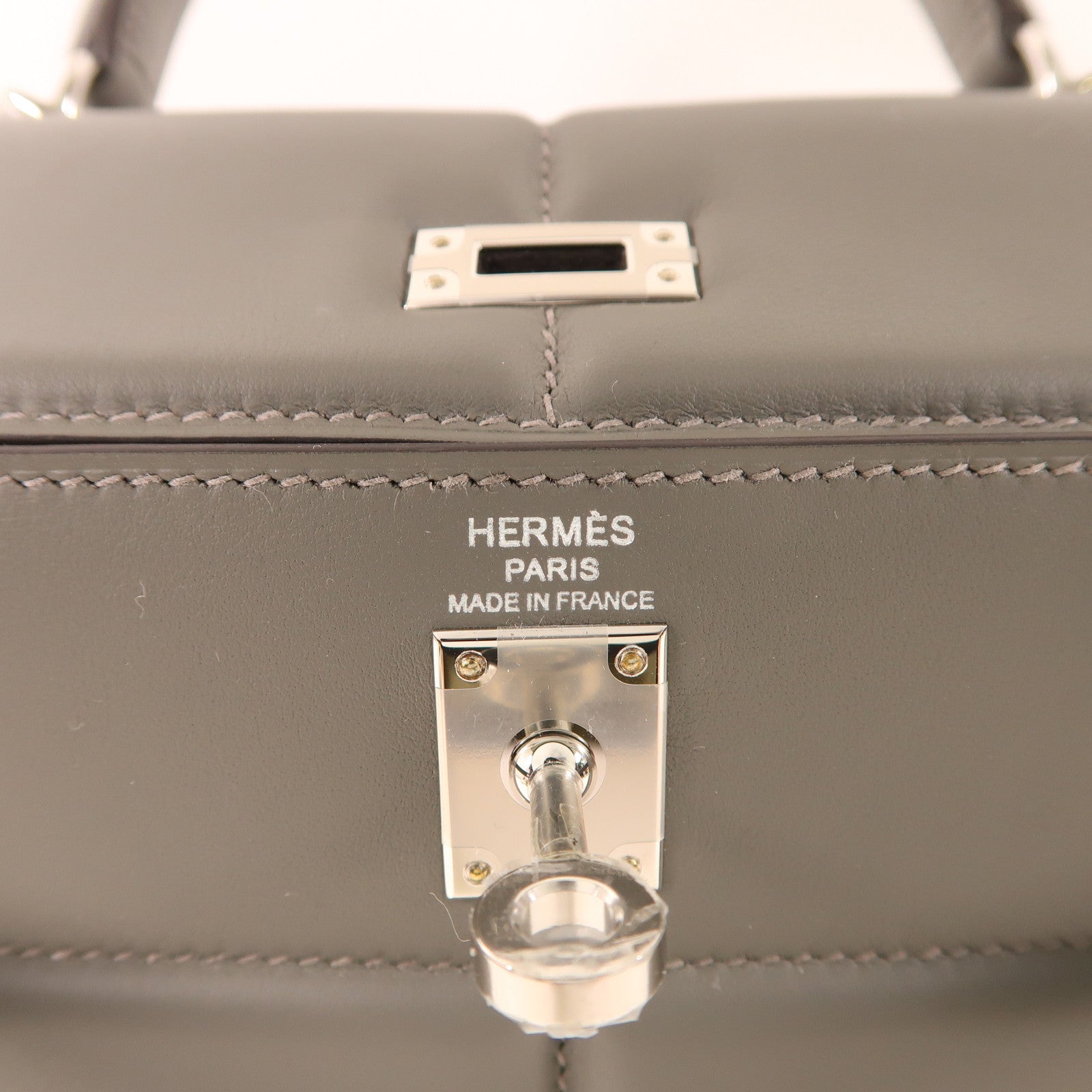 HERMES Swift皮革Kelly 25銀扣手挽肩背兩用袋Gris Meyer