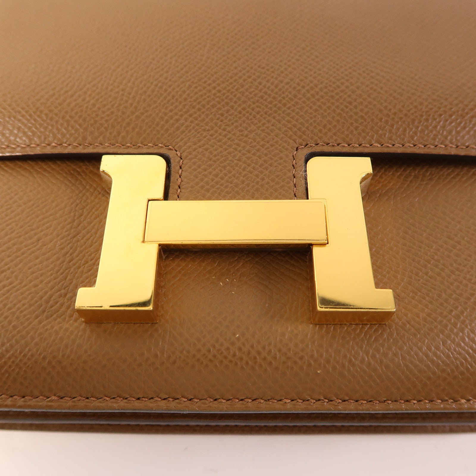 HERMES Epsom皮革Constance Mini金扣肩背袋3G Alezan