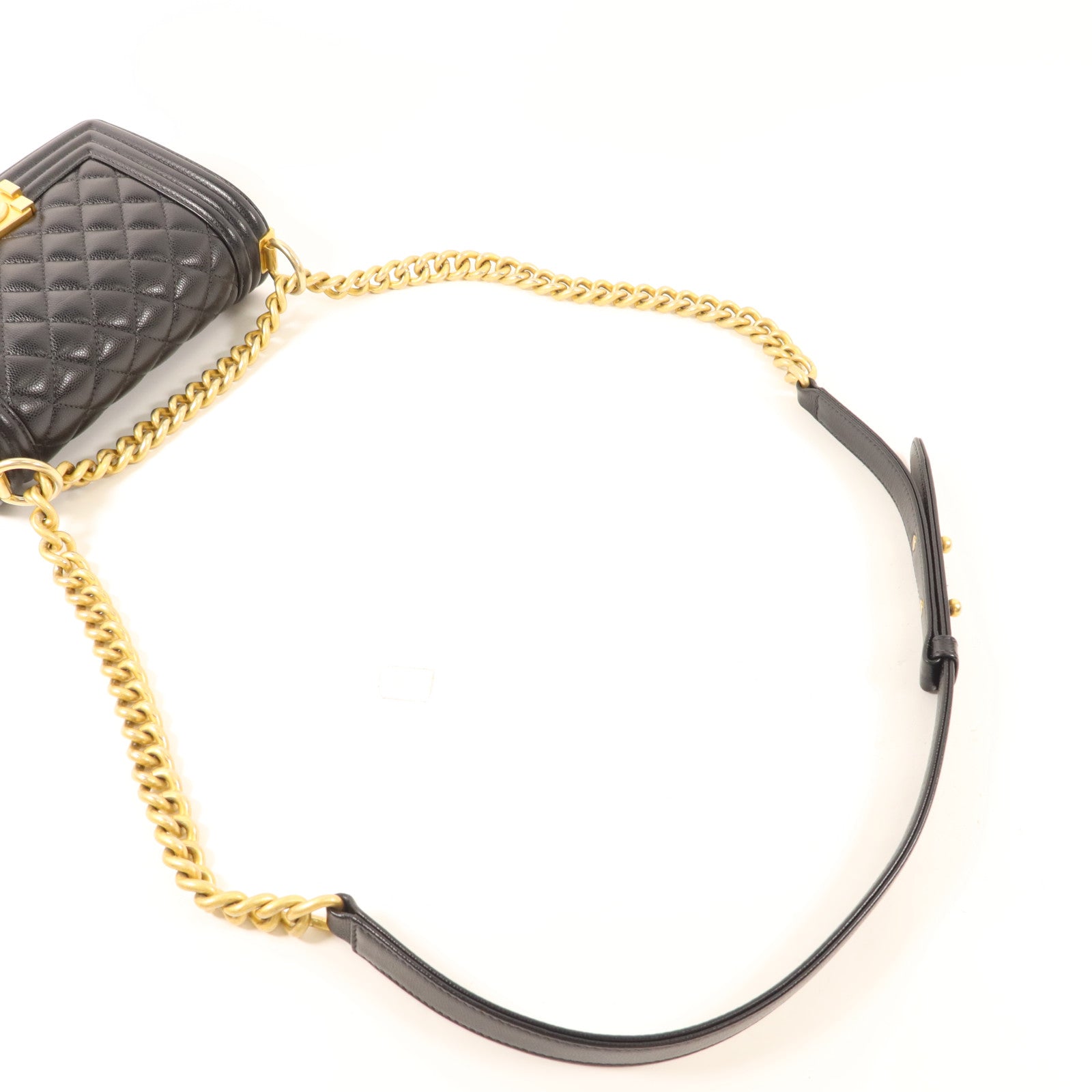 CHANEL 牛皮皮革Boy 20金扣鏈帶肩背袋
