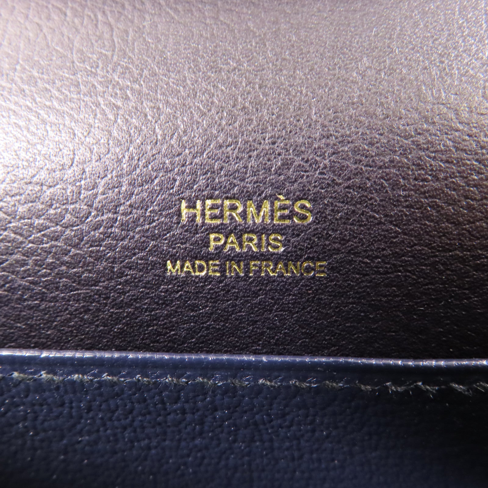 HERMES (PRICE DOWN) GHW Mini Roulis 2 Way Shoulder Bag Evercolor Leather 76 Bleu Indigo