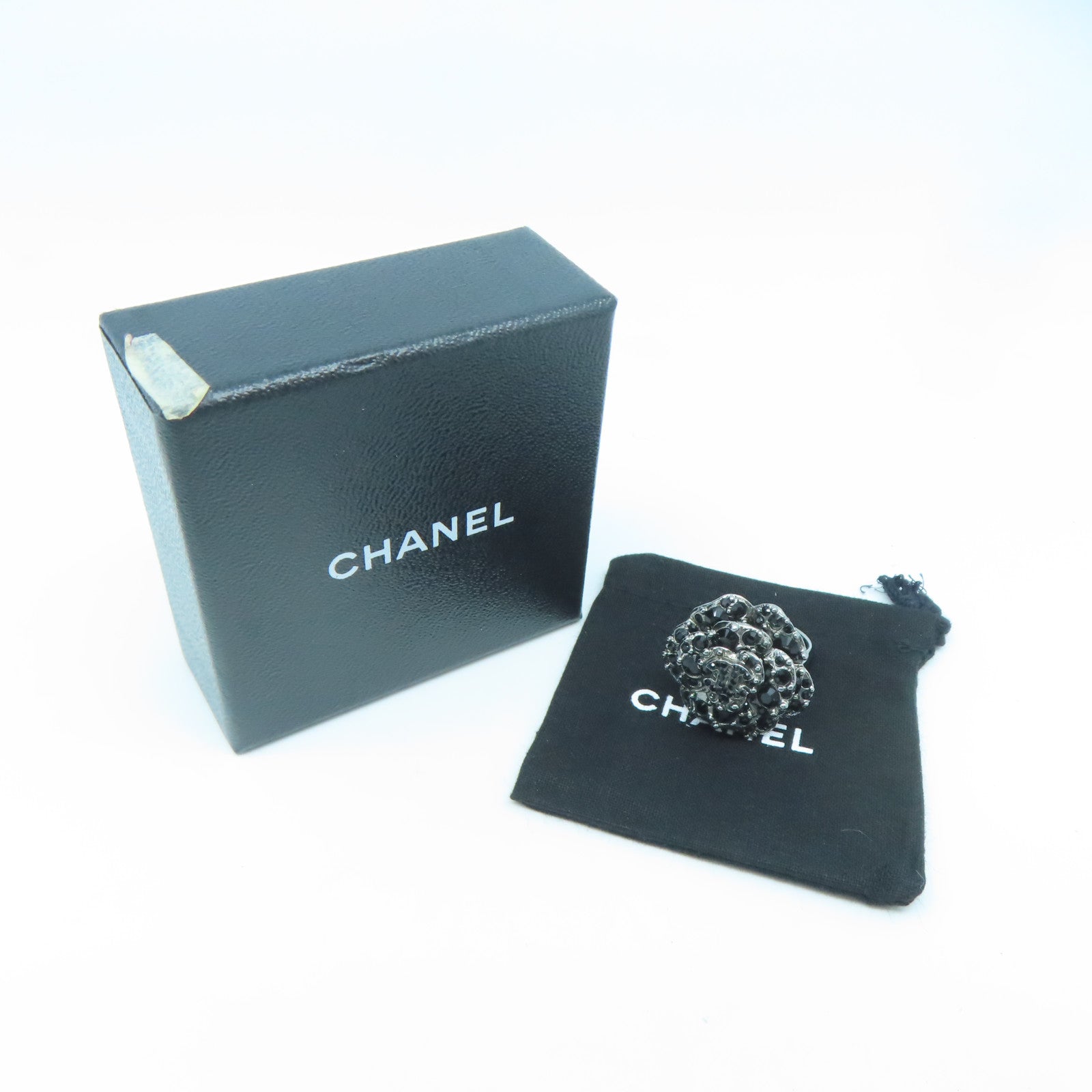 CHANEL 【激減優惠】金屬Ring戒指黑色US#6