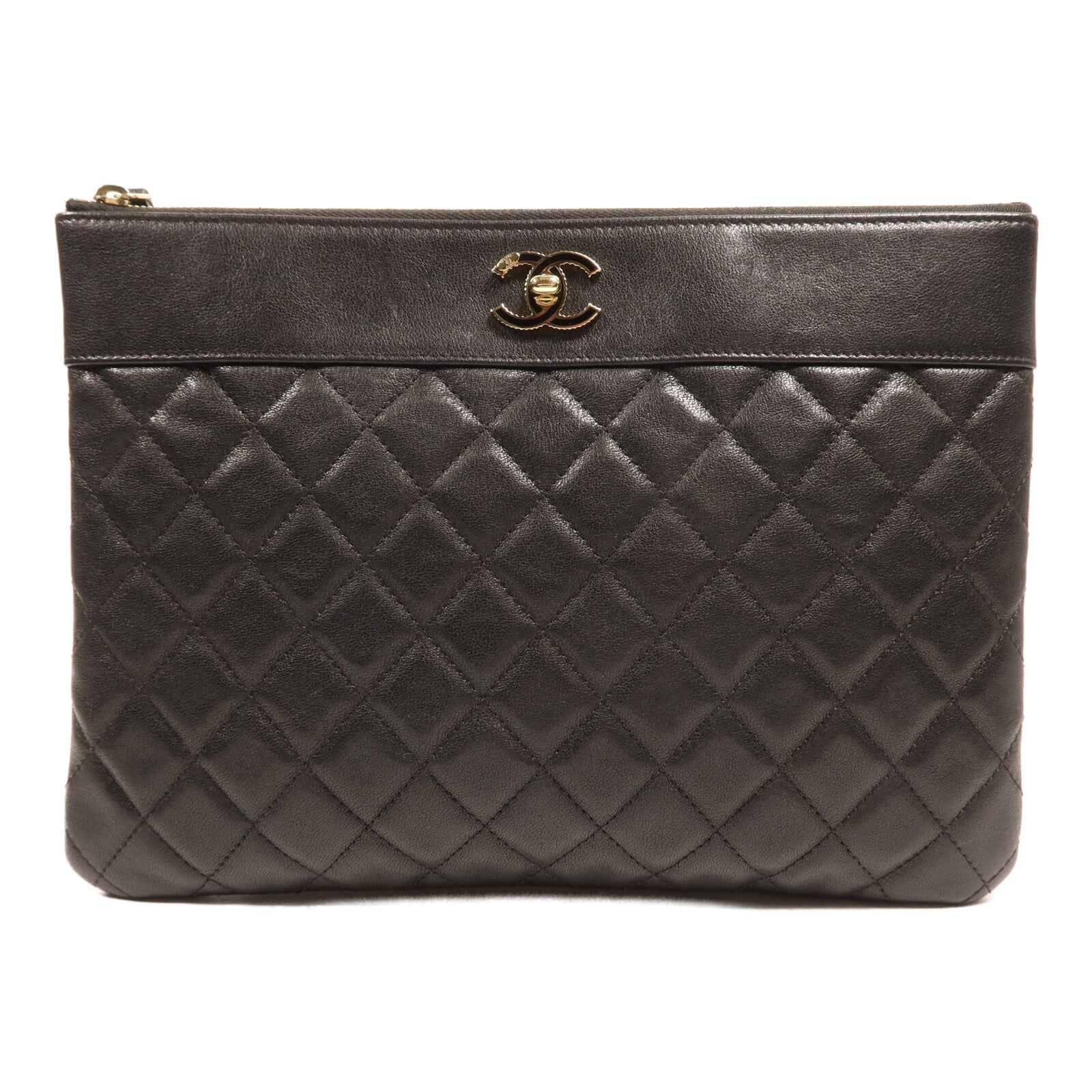 CHANEL 牛皮皮革Seasonal Clutch金扣手拿包