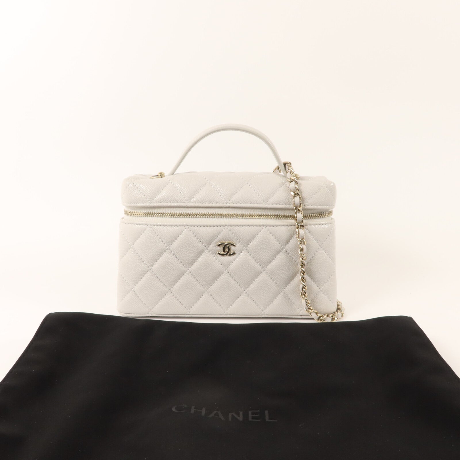 CHANEL 牛皮皮革Vanity Case 25C手挽肩背兩用袋