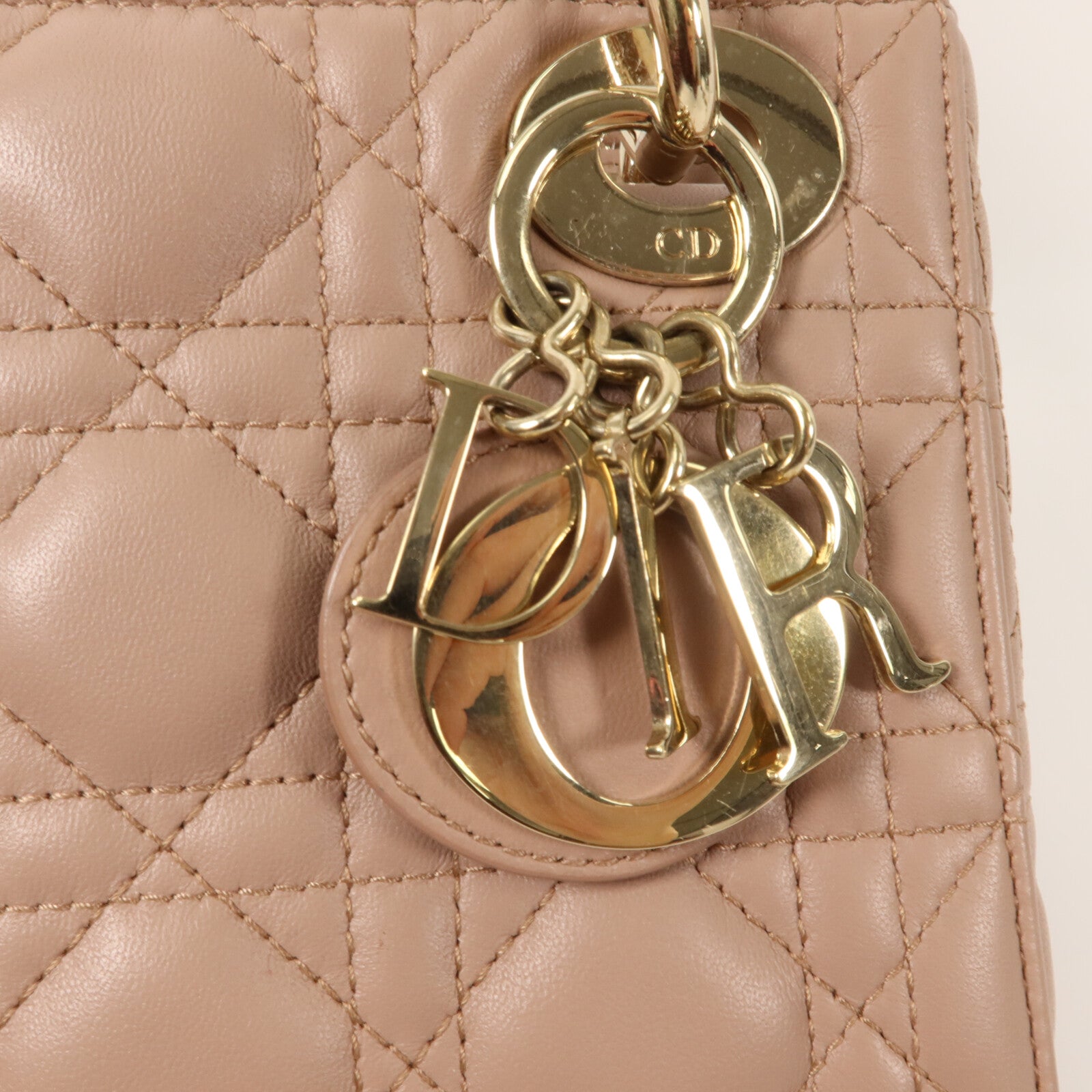 Dior 羊皮皮革Lady Dior Mini鏈帶手挽肩背兩用袋