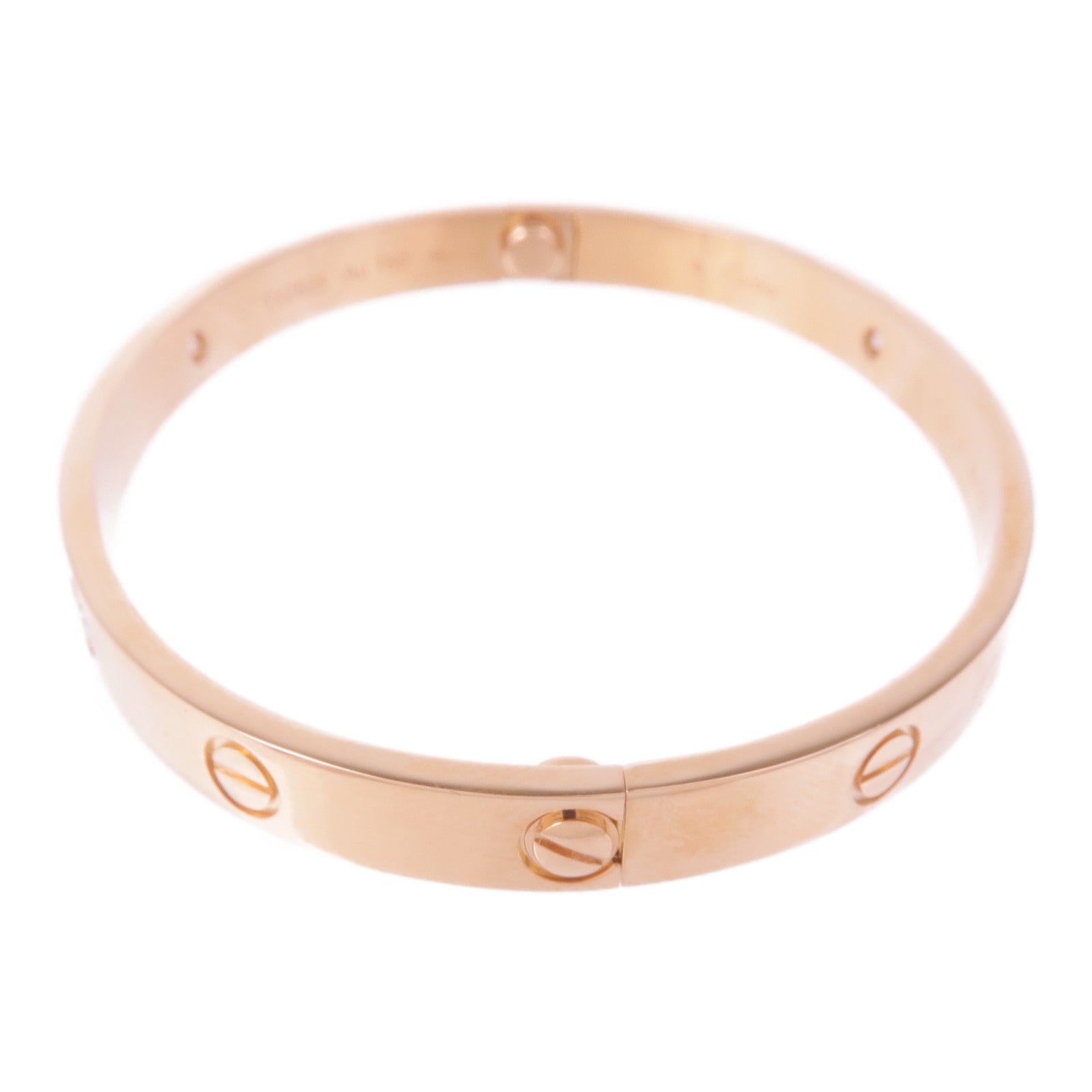 CARTIER 18K玫瑰金Love Bracelet 4 Diamonds鑽石手鐲Cartier#18