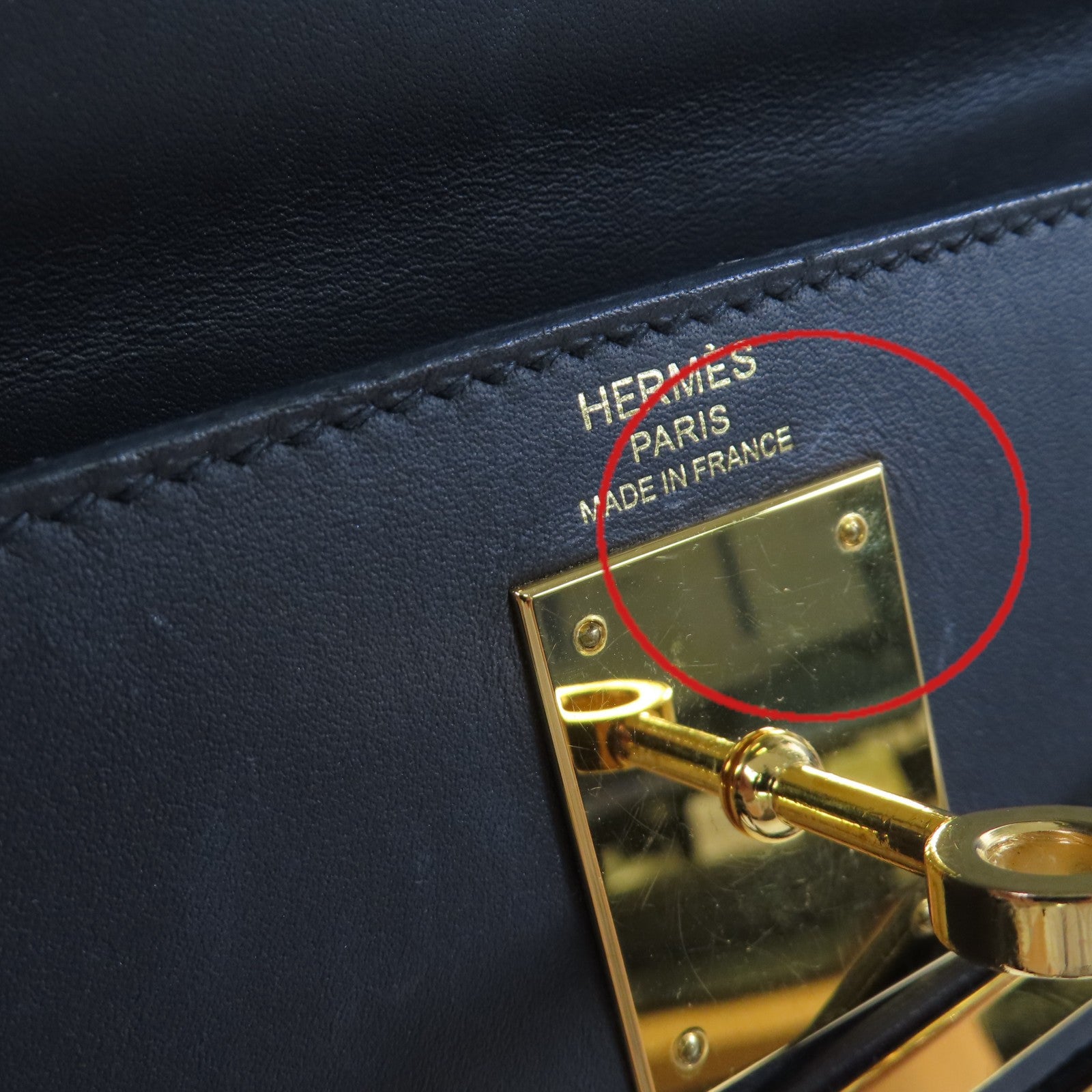 HERMES Sombrero皮革Kelly 28 2Way Hand Bag金扣手挽肩背兩用袋
