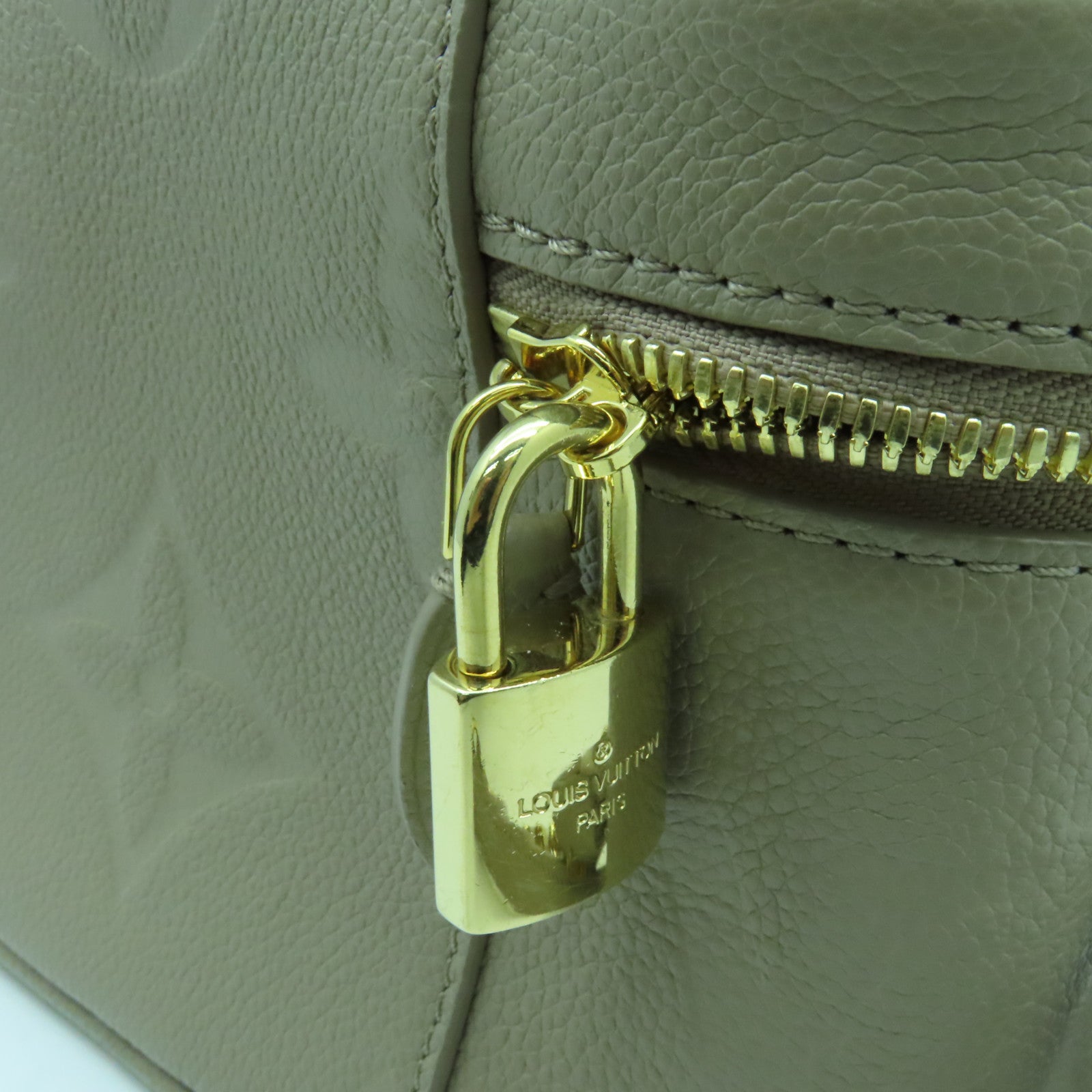 LOUIS VUITTON Monogram Empreinte Vanity PM金扣手挽肩背兩用袋啡色