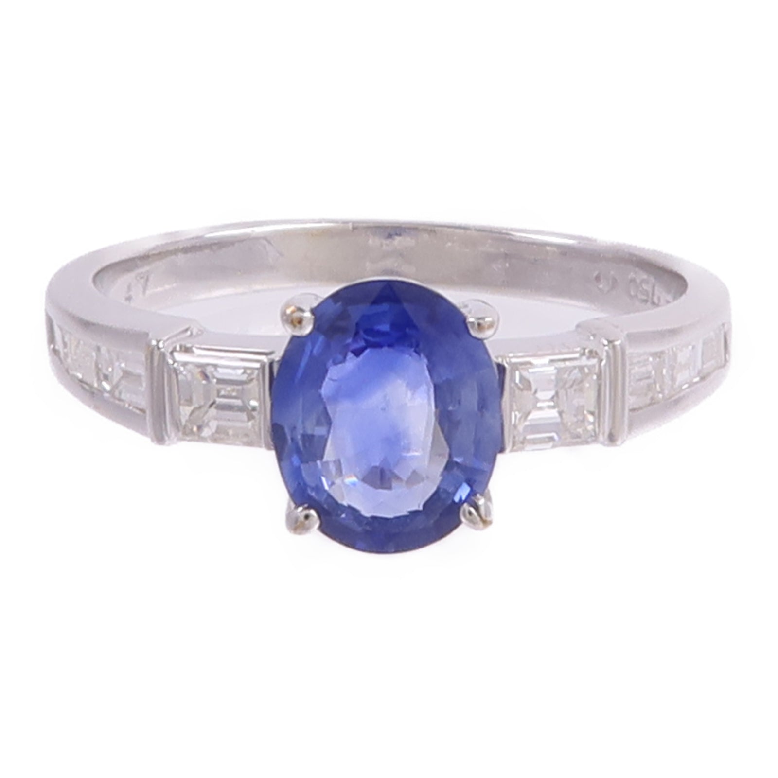 JEWELRY 18K白金Sapphire Diamond Ring藍寶石/鑽石戒指
