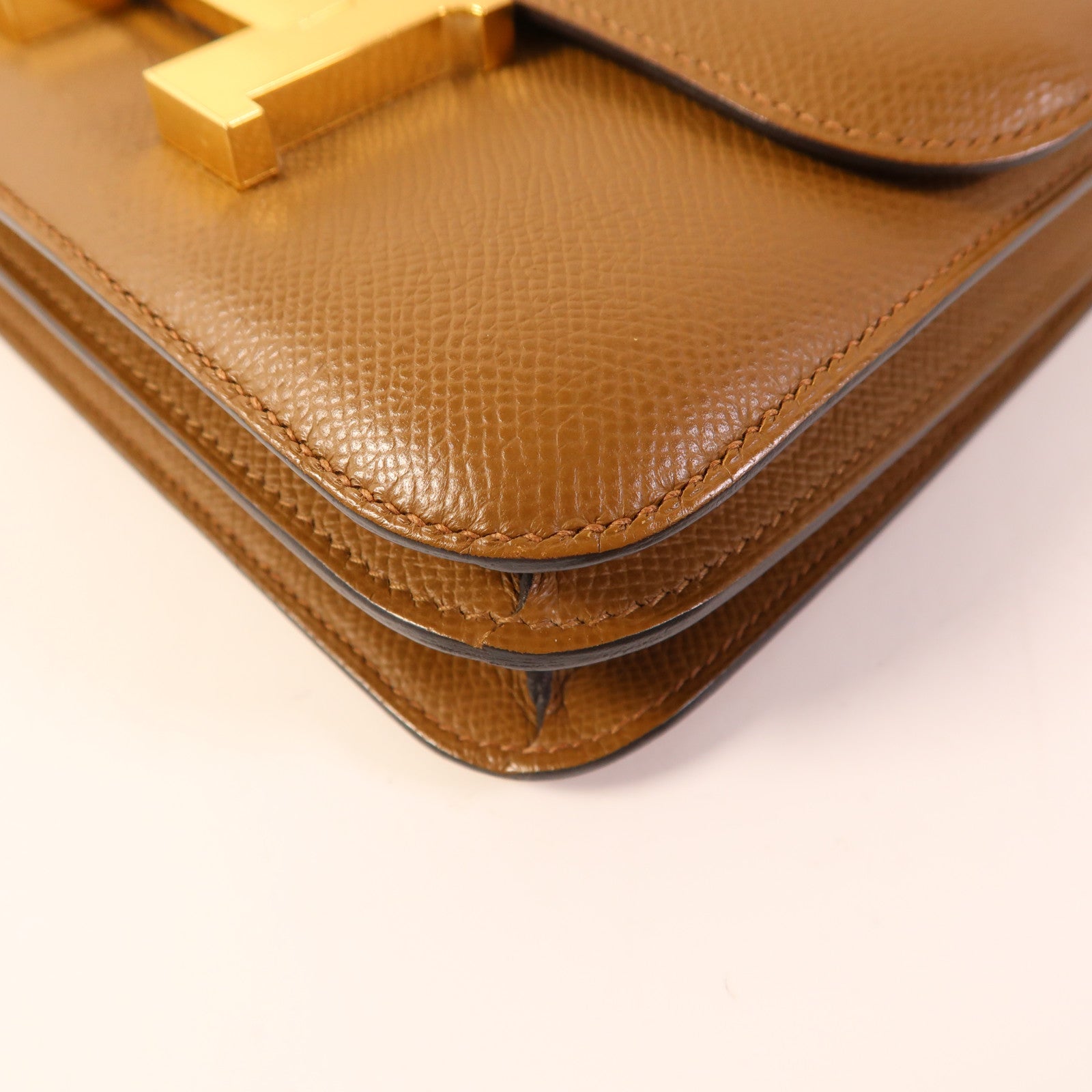 HERMES Epsom皮革Constance Mini金扣肩背袋3G Alezan