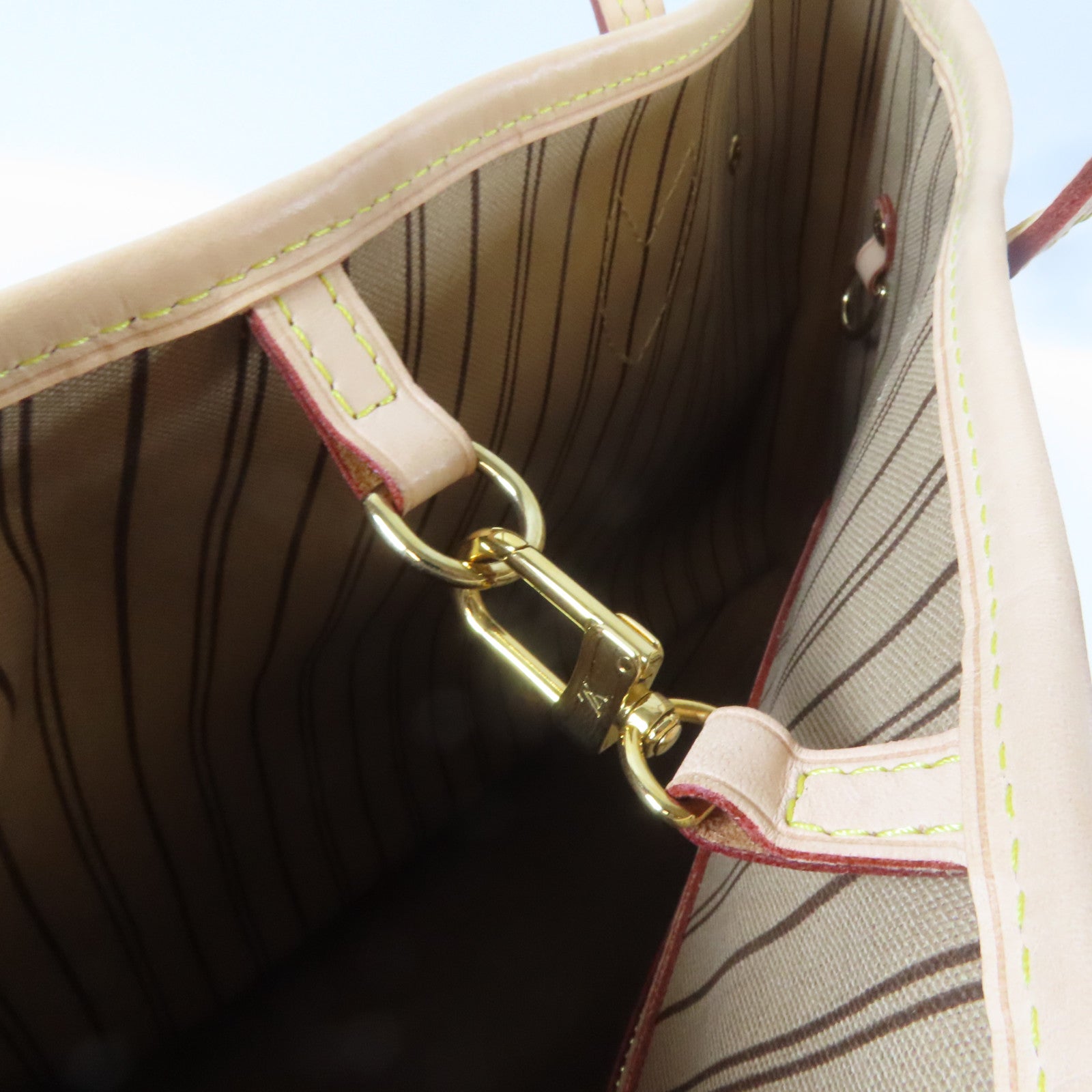LOUIS VUITTON Monogram Neverfull MM金扣肩背袋啡色