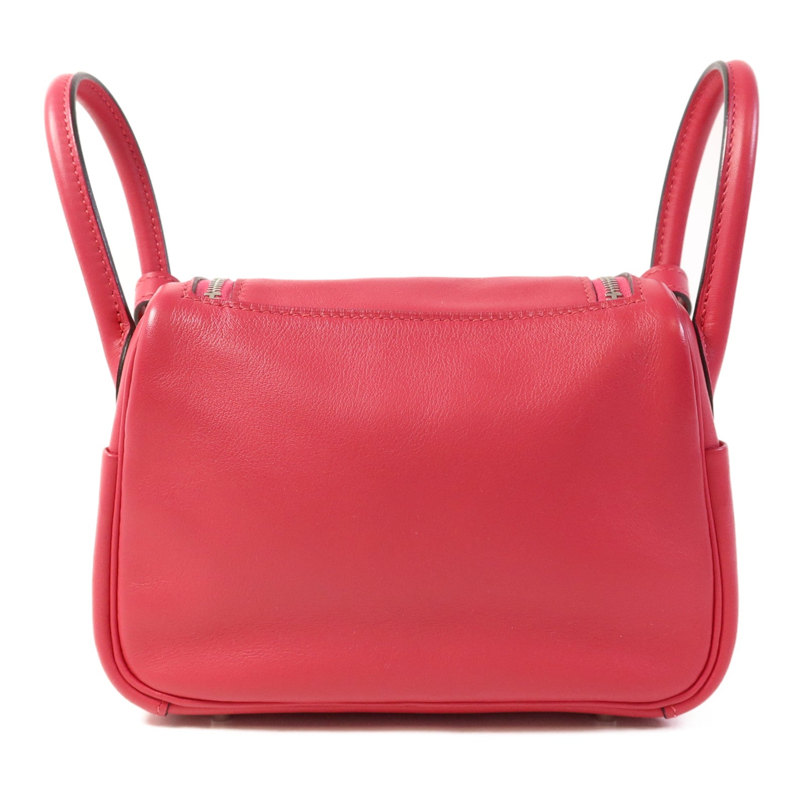 HERMES Swift皮革Mini Lindy金扣手挽肩背兩用袋Rose Extreme