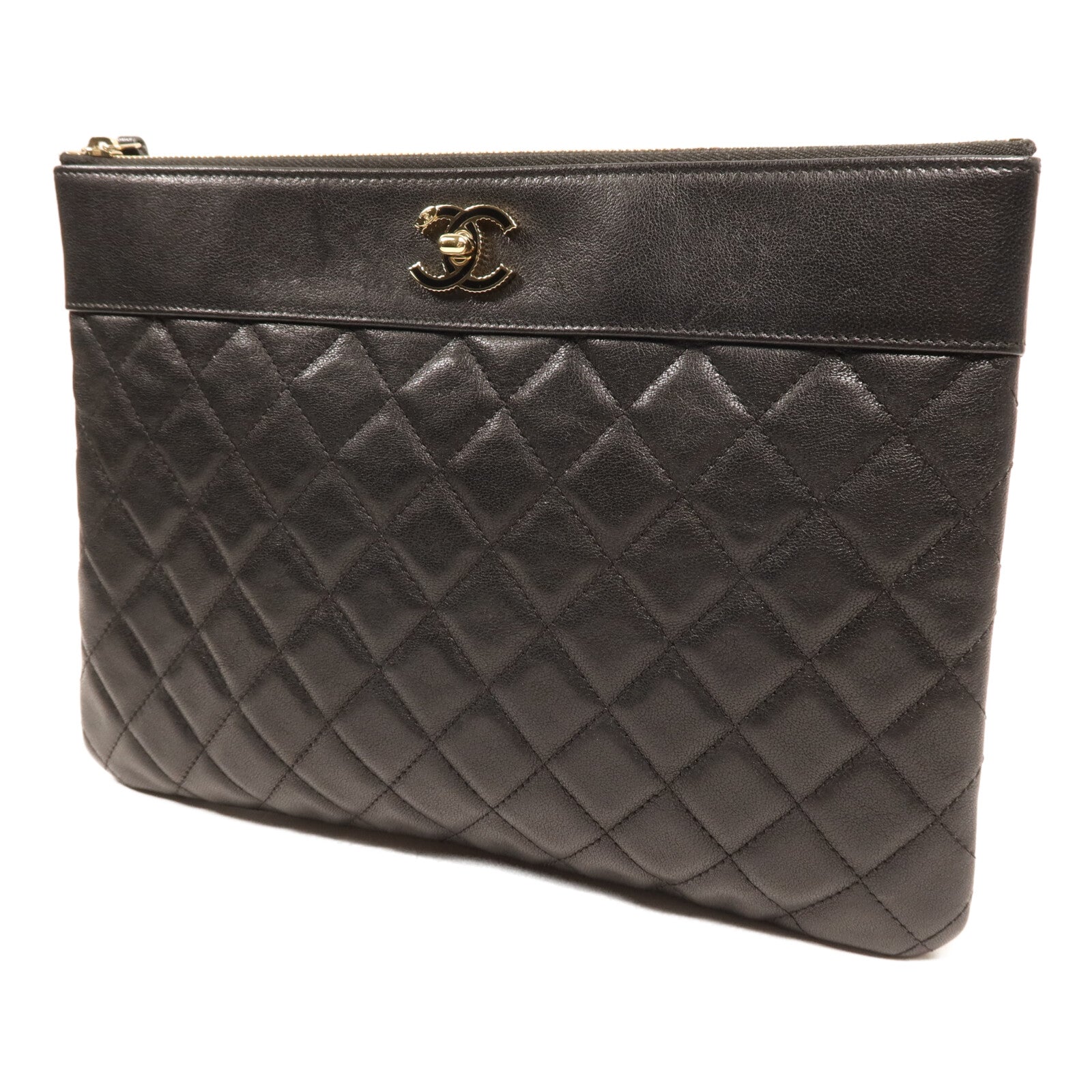 CHANEL 牛皮皮革Seasonal Clutch金扣手拿包