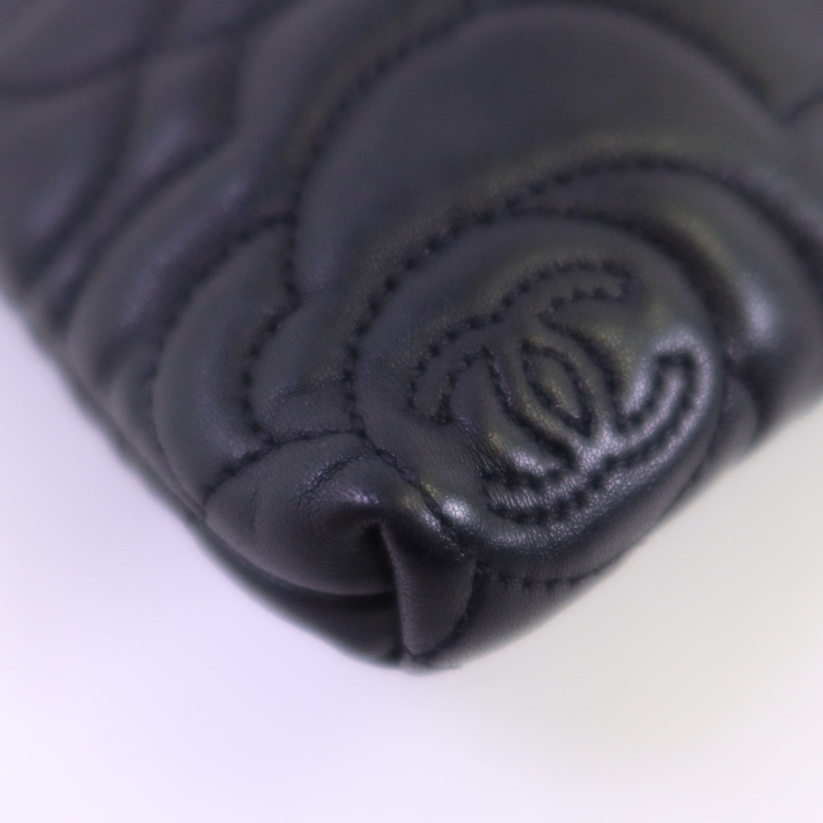 CHANEL 羊皮皮革Chain Shoulder銀扣鏈帶肩背袋