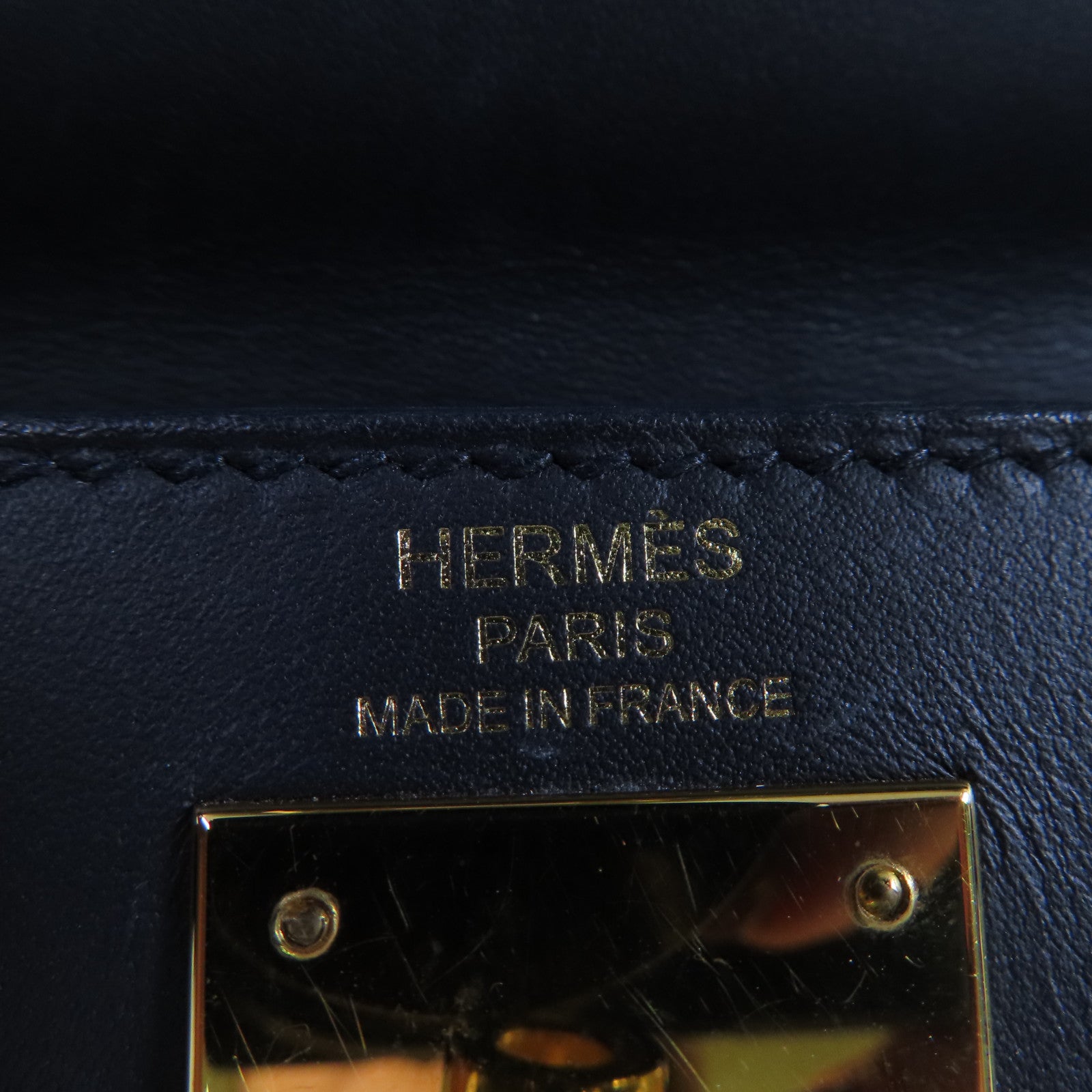 HERMES Sombrero皮革Kelly 28 2Way Hand Bag金扣手挽肩背兩用袋