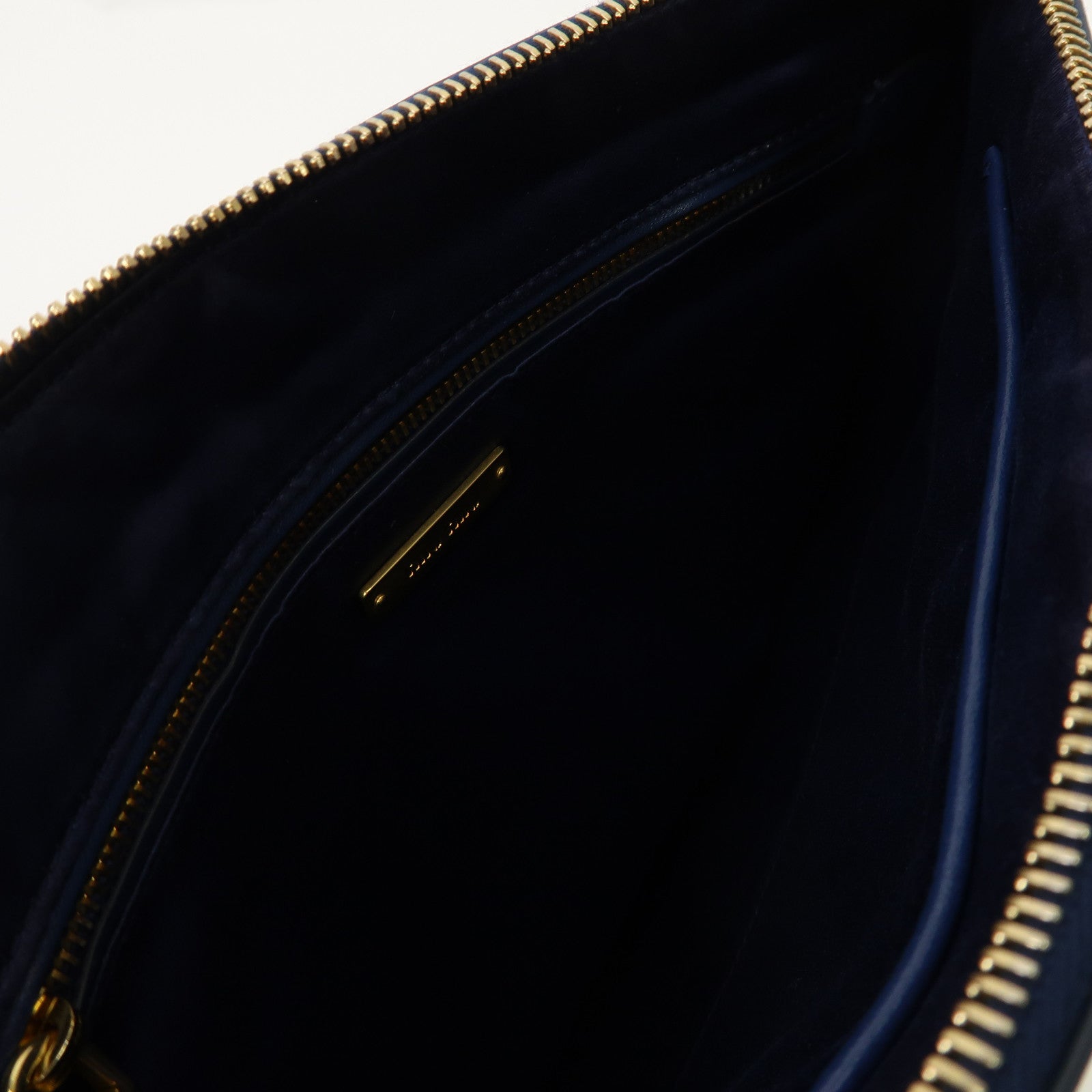 Miu Miu 【激減優惠】牛皮皮革Clutch Bag金扣手拿包藍色